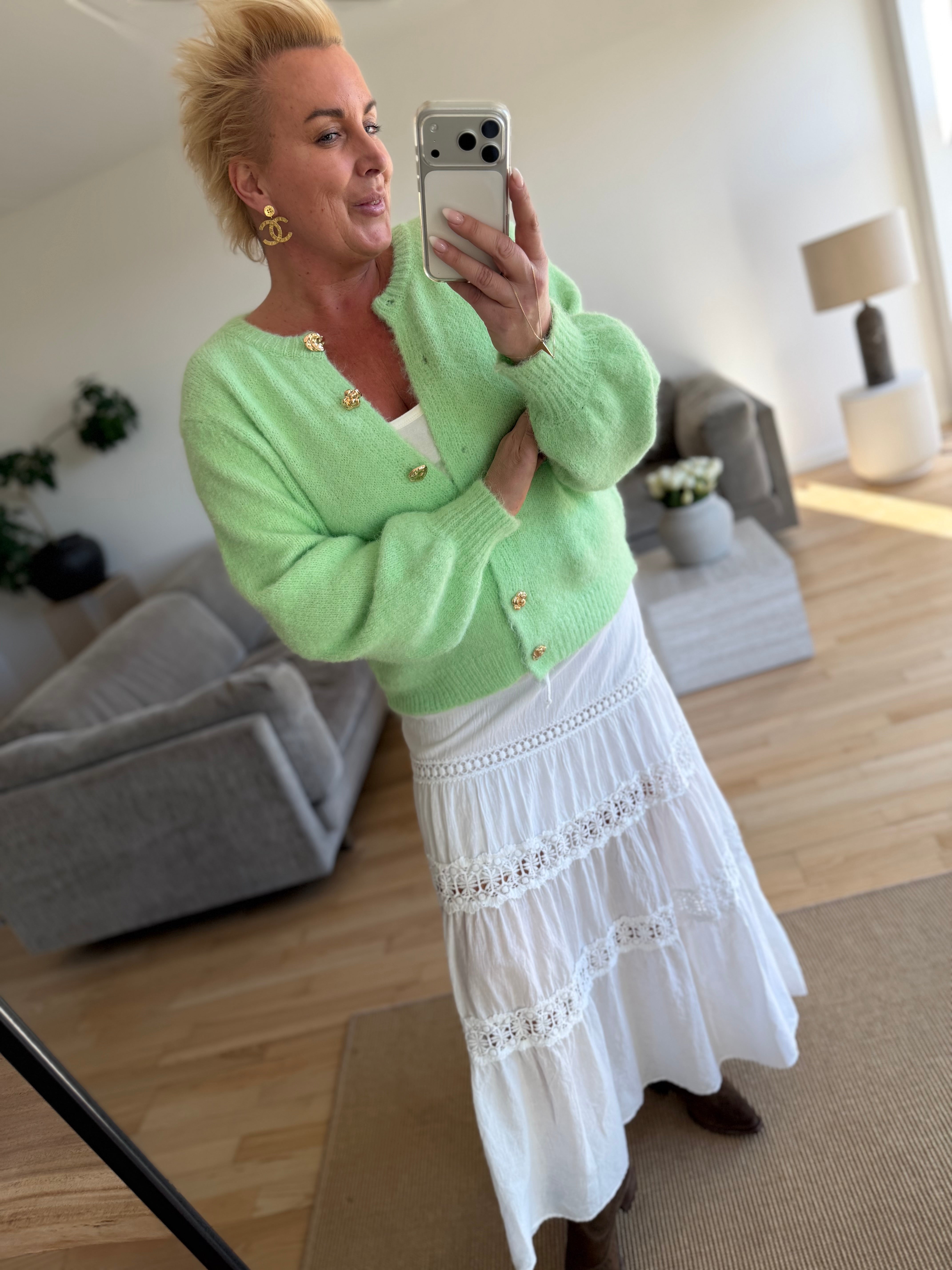By Engbork Mindy strik cardigan mint