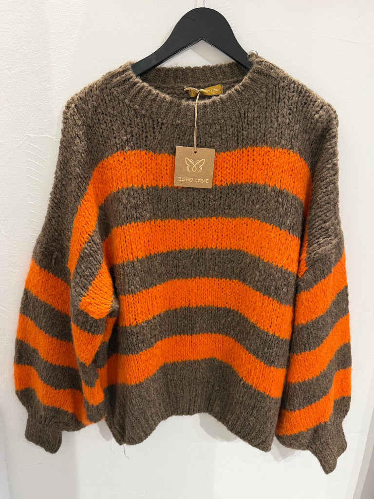 Boho Love B1314 strik stripe orange