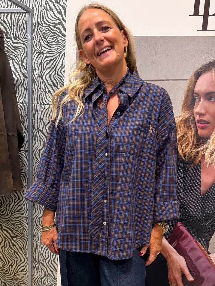 Love & Divine love1645 shirt brown check