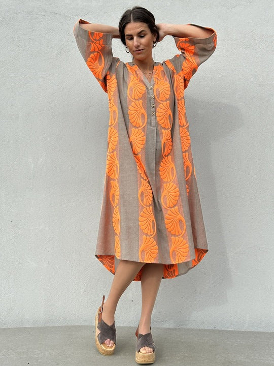 Gaspar 2601725 Mumbai dress jacquard sand