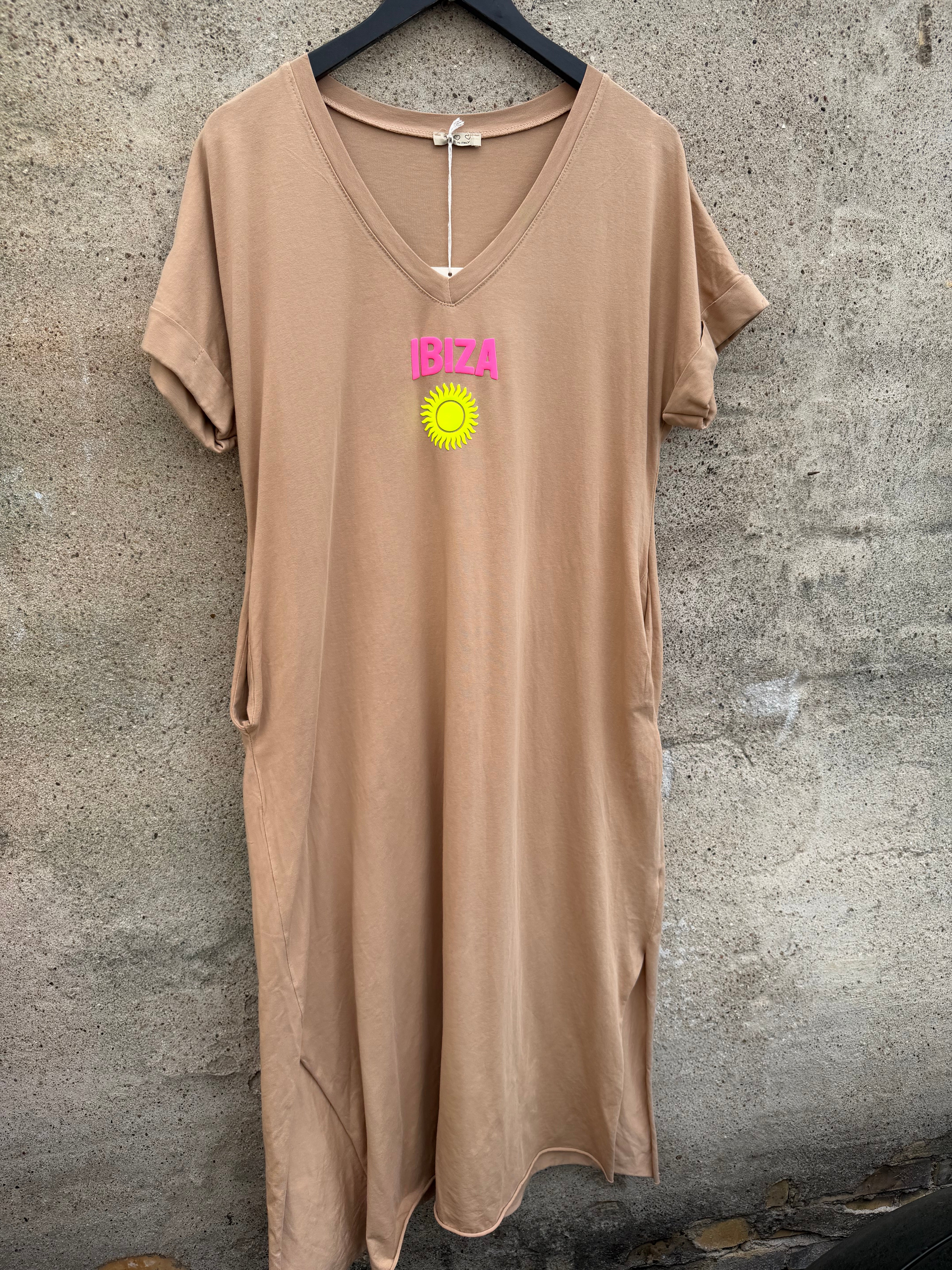 Ibiza beach dress camel