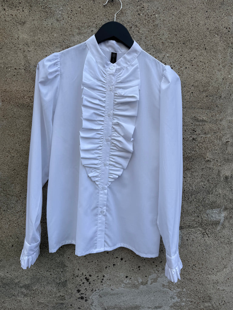 Design By Laerke Queen ruffle shirt white