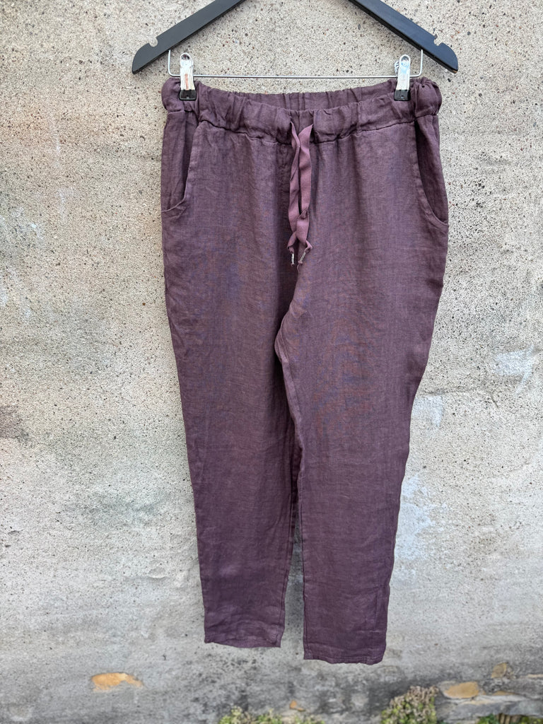 Boho Love Abigail bukser hør aubergine