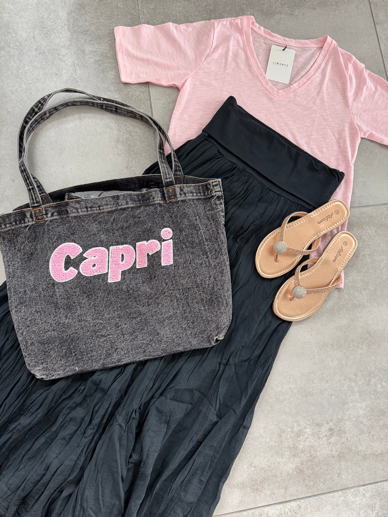 Capri tote bag denim black wash