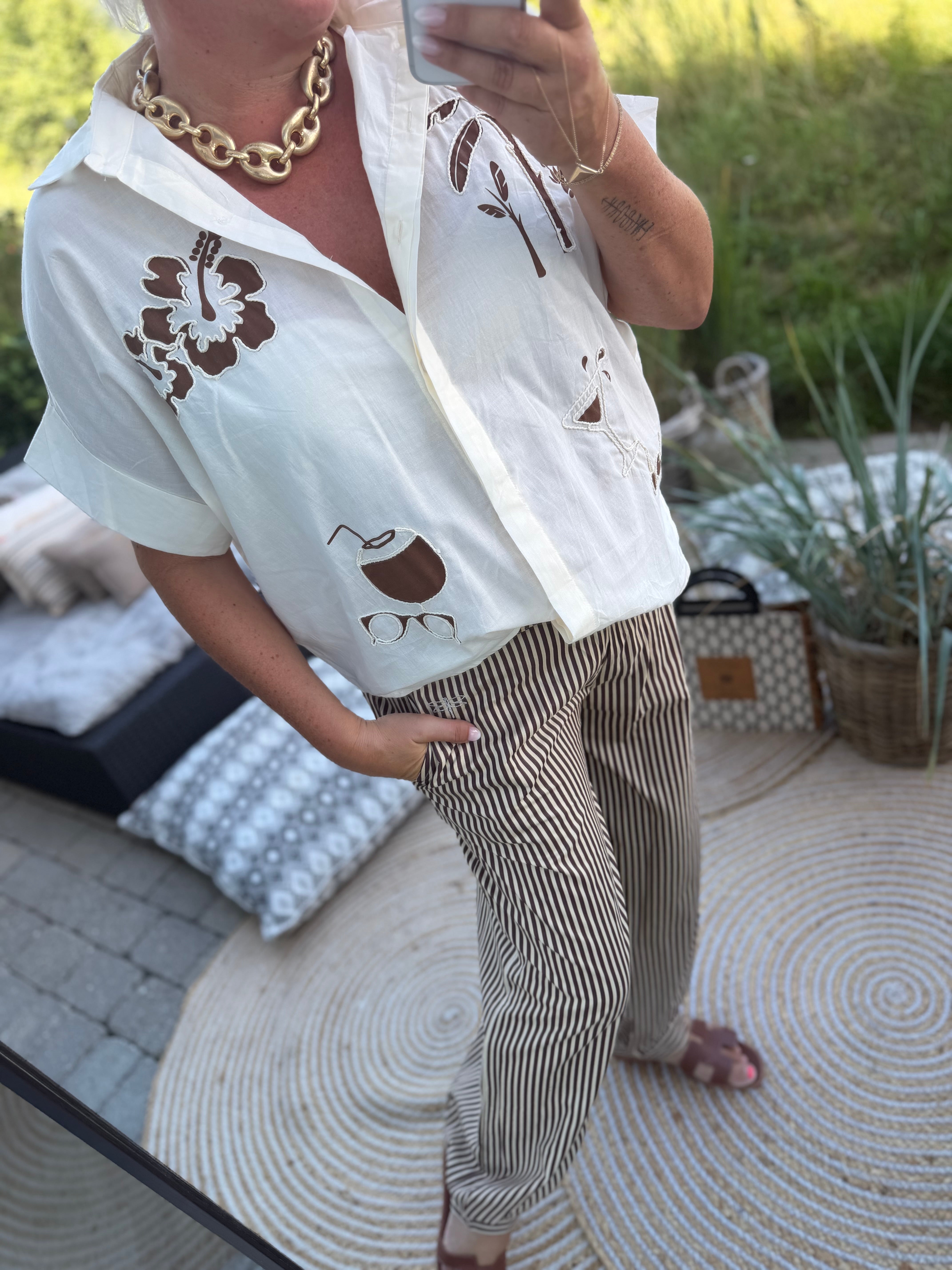 Calo shirt embrodery off white