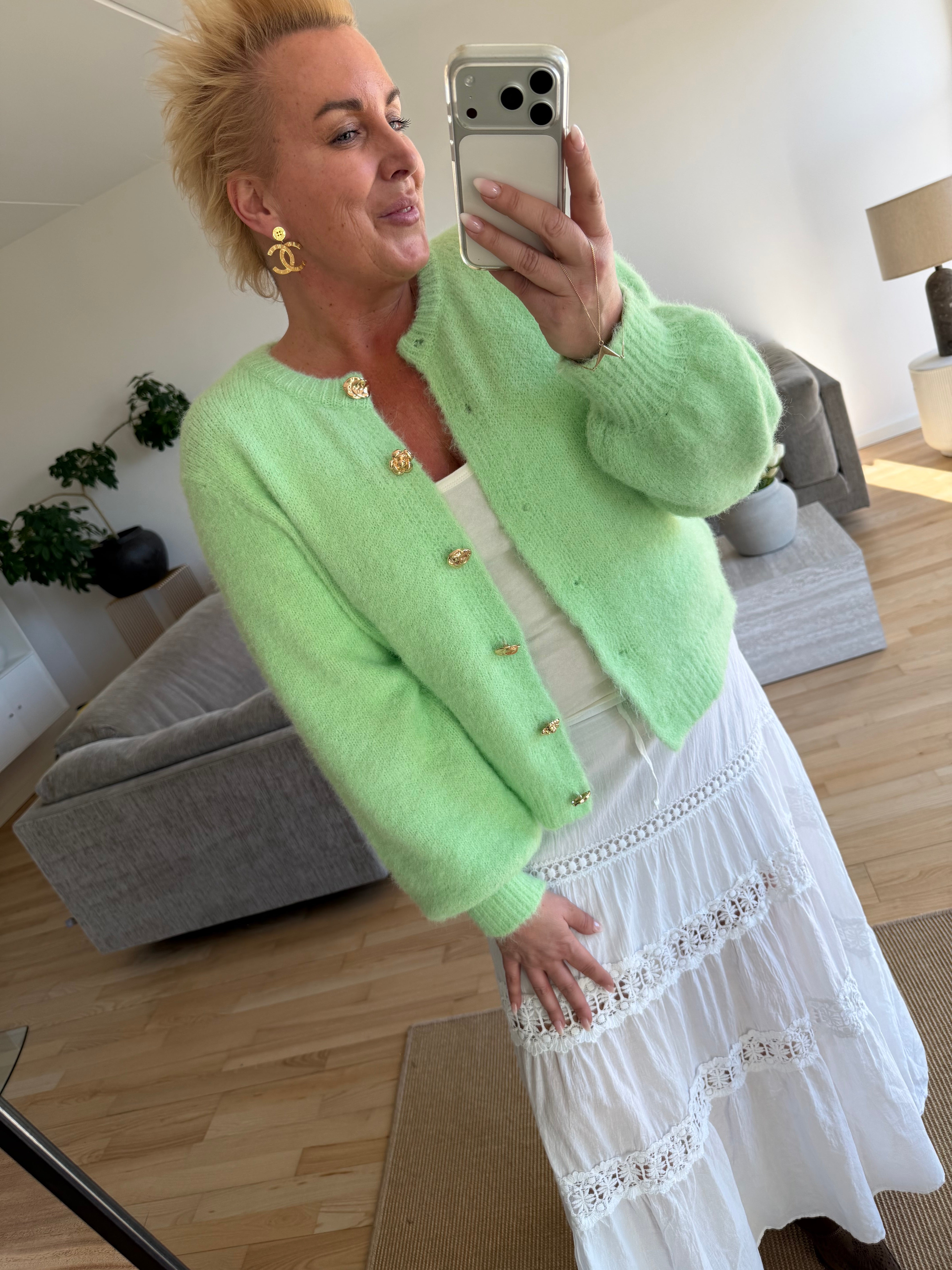By Engbork Mindy strik cardigan mint