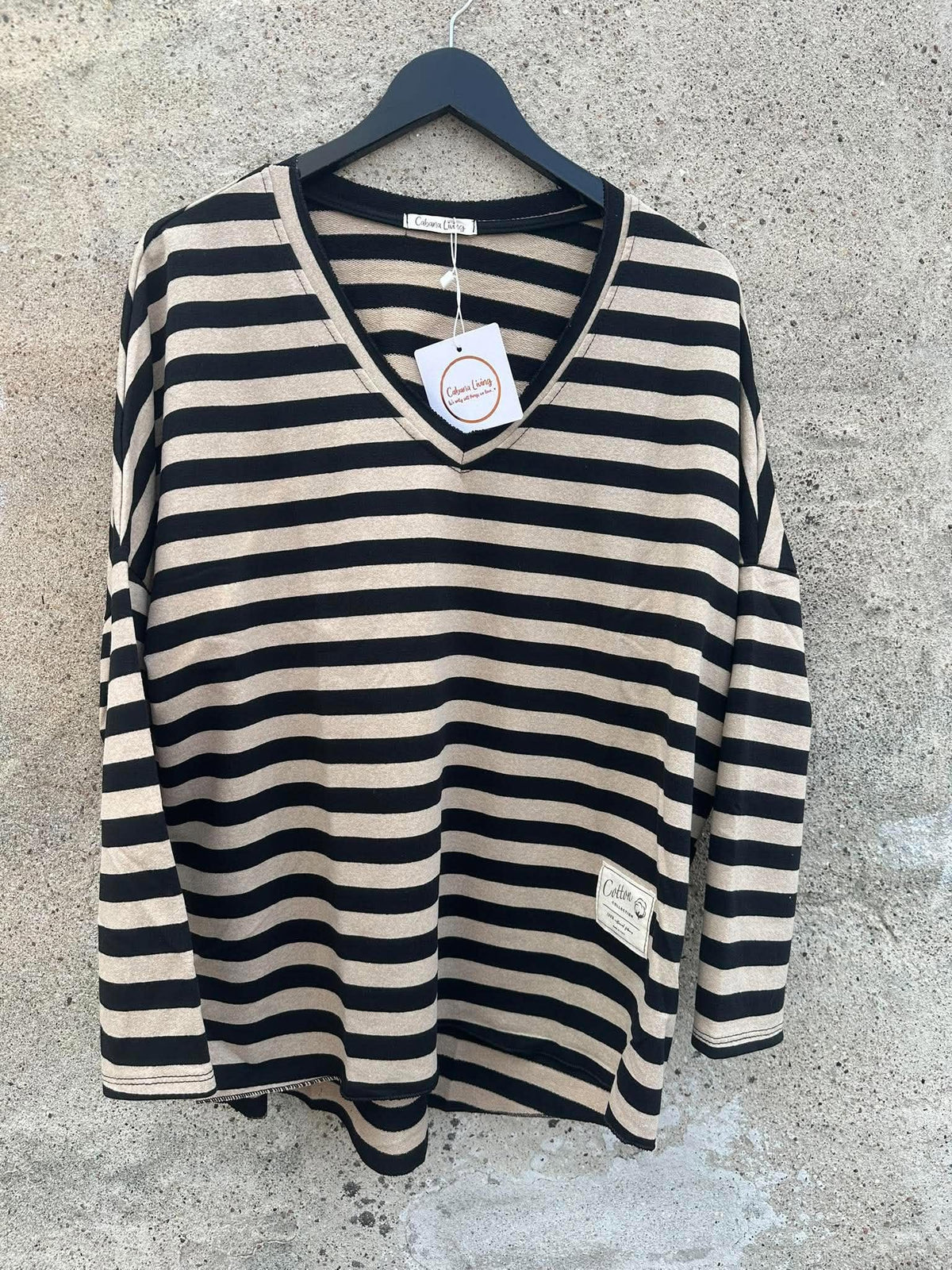 CABANA Living 3497 Garda blouse stripe beige/black