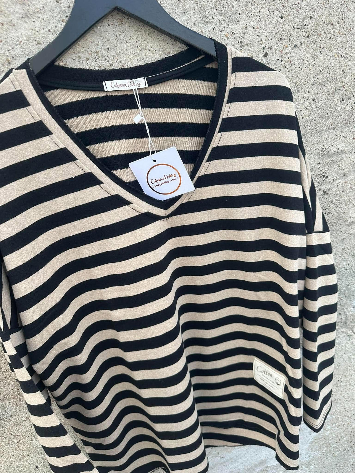 CABANA Living 3497 Garda blouse stripe beige/black