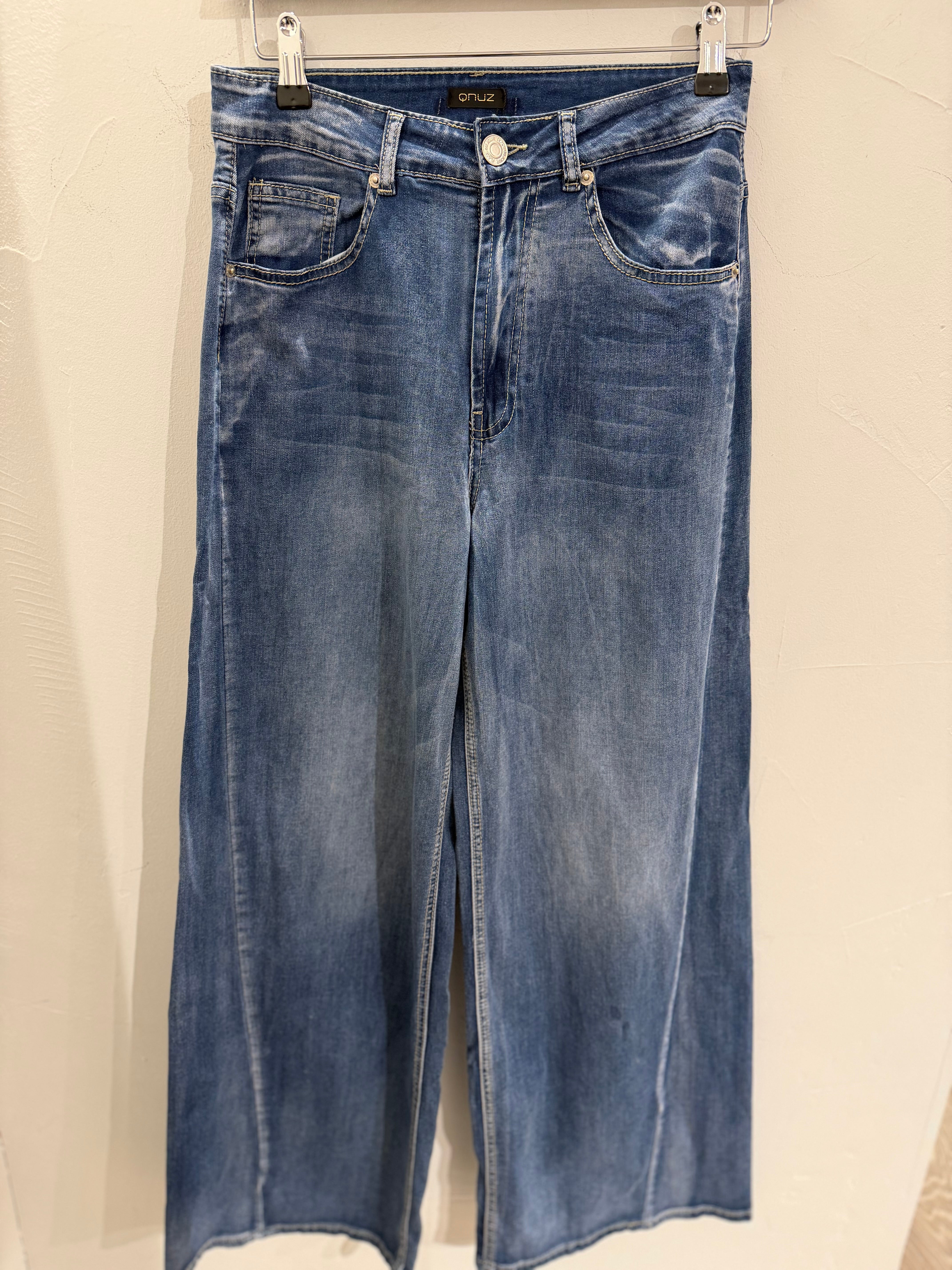 Qnuz 9295 denim jeans wide spring blue