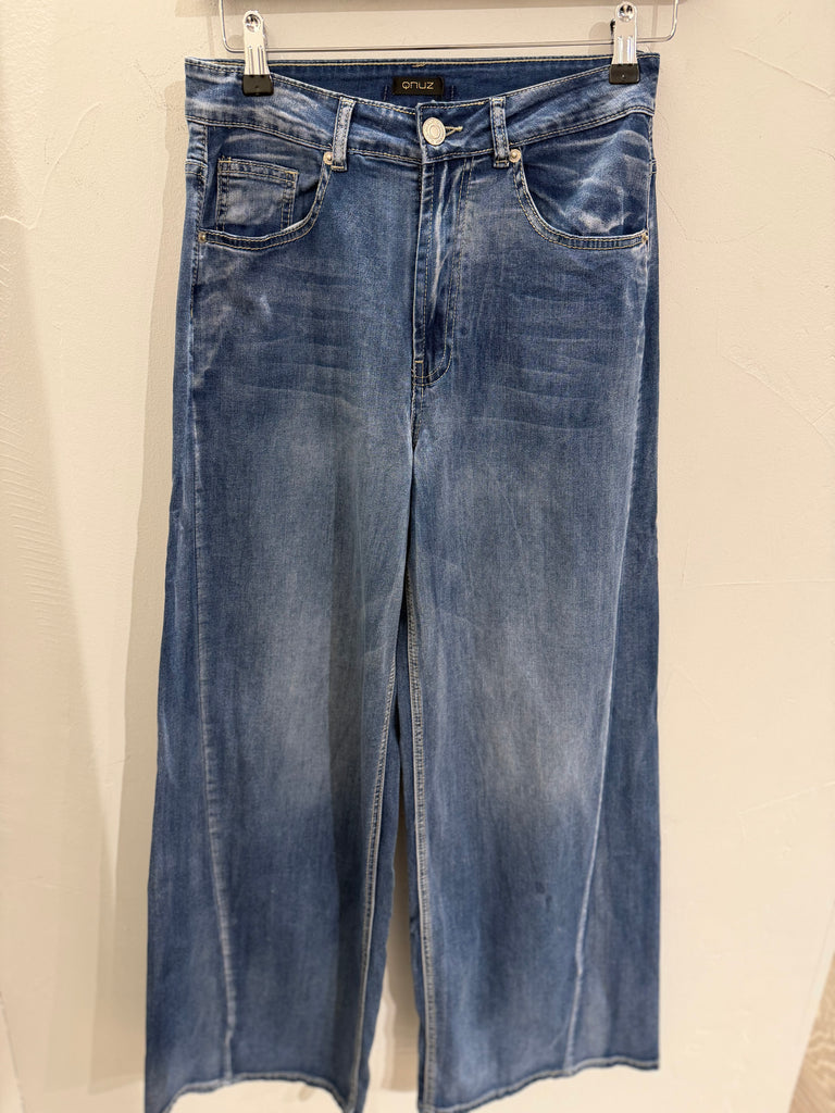 Qnuz 9295 denim jeans wide spring blue