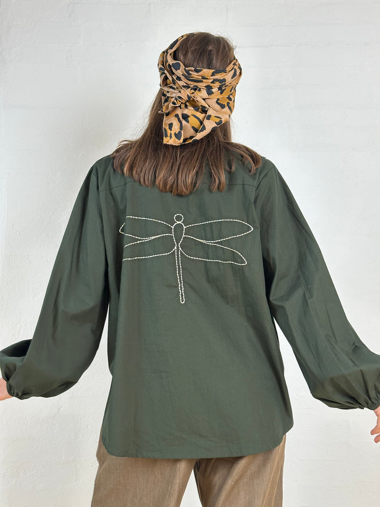 Gaspar 2501342 Læsø poplin bluse dark green