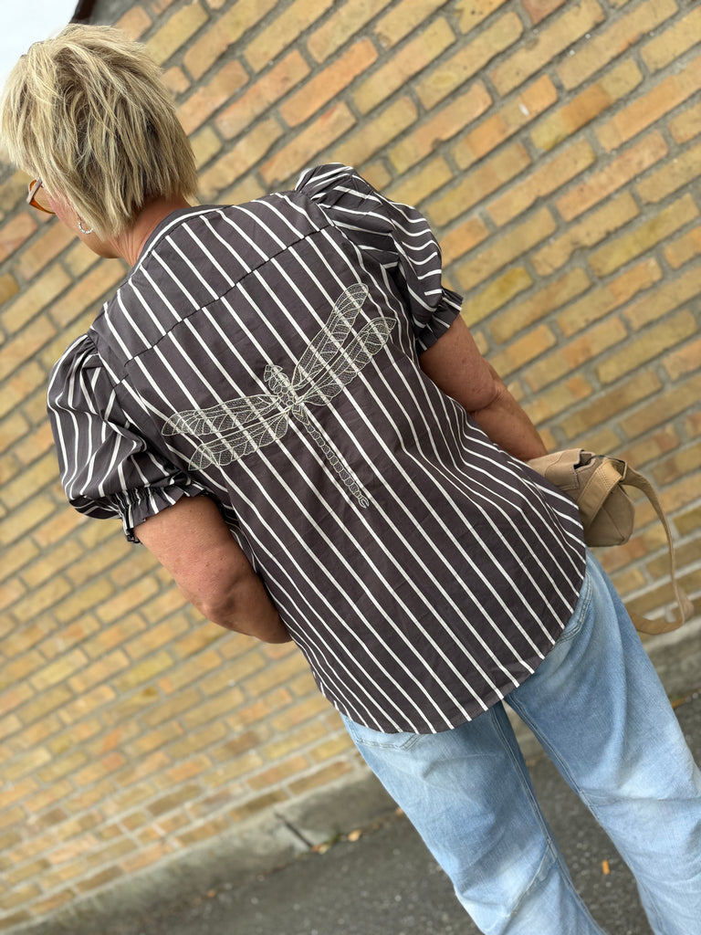 Gaspar 2601338 Tunø blouse stripe brown