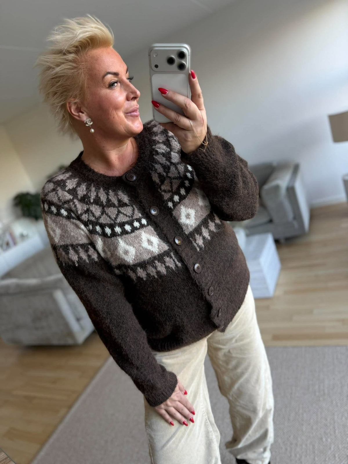 Edda strik cardigan brown