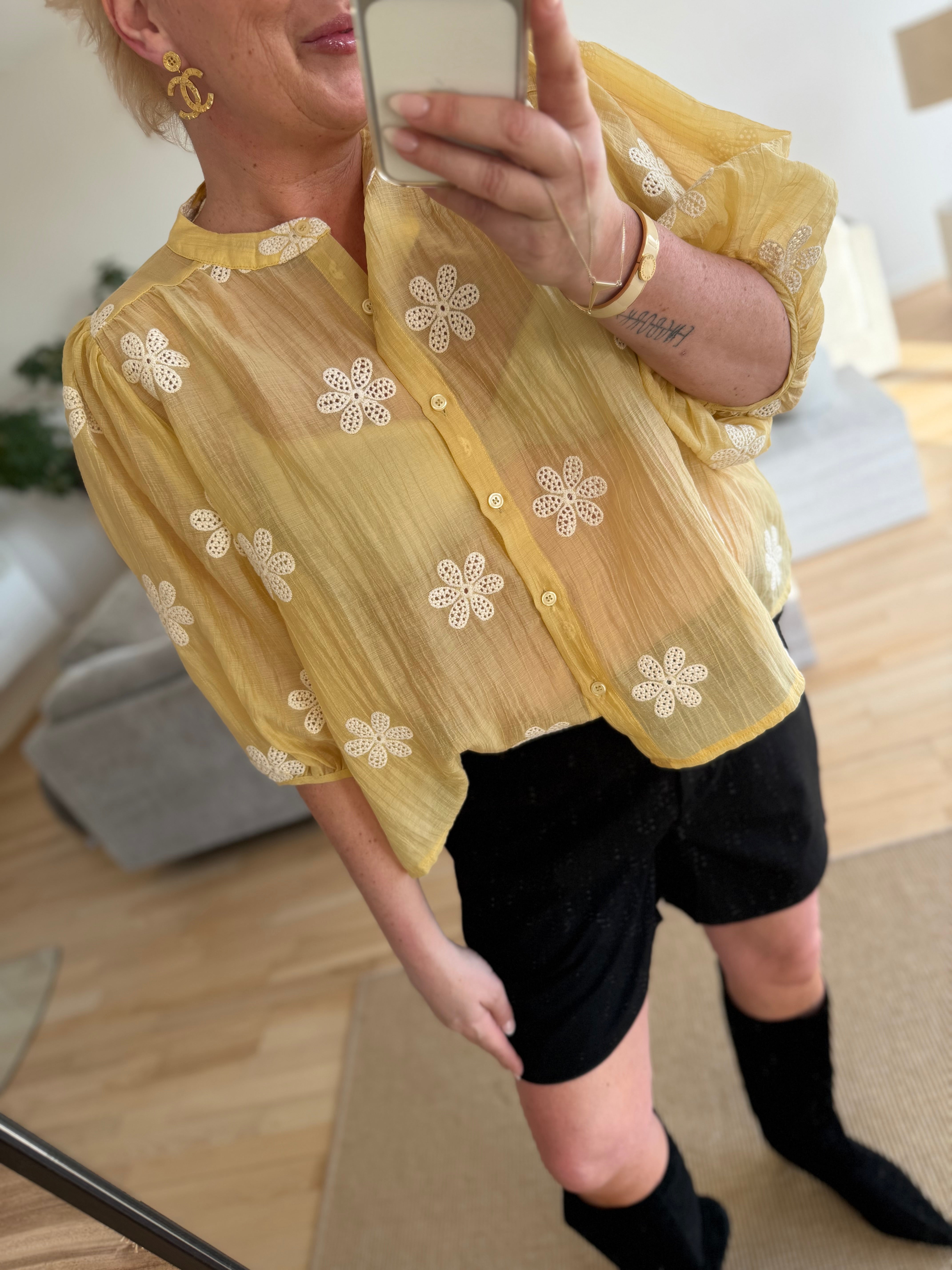 Boho Love B1350 skjorte flower yellow