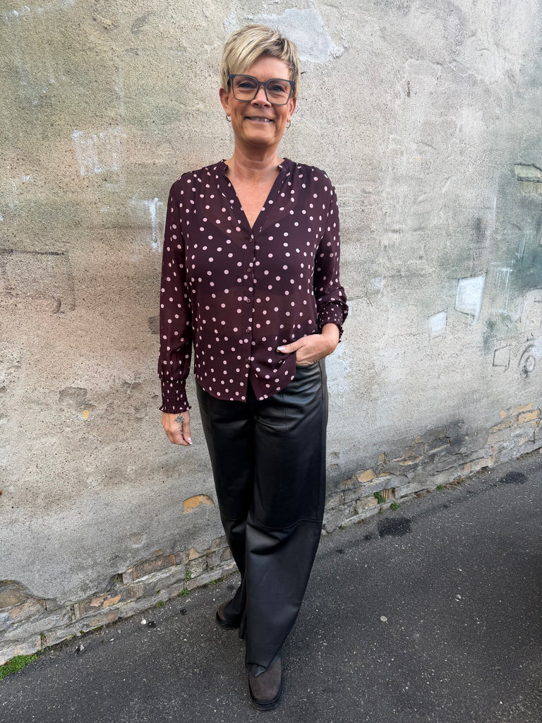 Love & Divine love407 dot shirt bordeaux