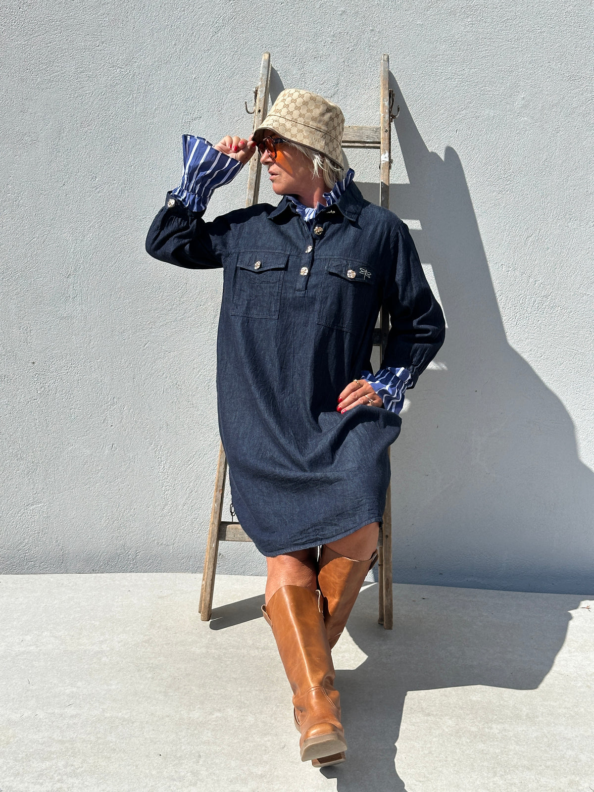 Gaspar 2607712 Nice Denim dress blue