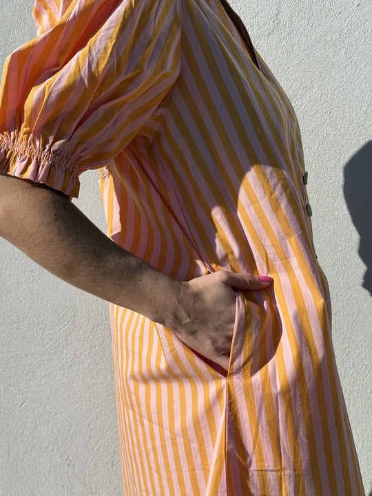 Gaspar 2601727 Tunø dress stripe orange