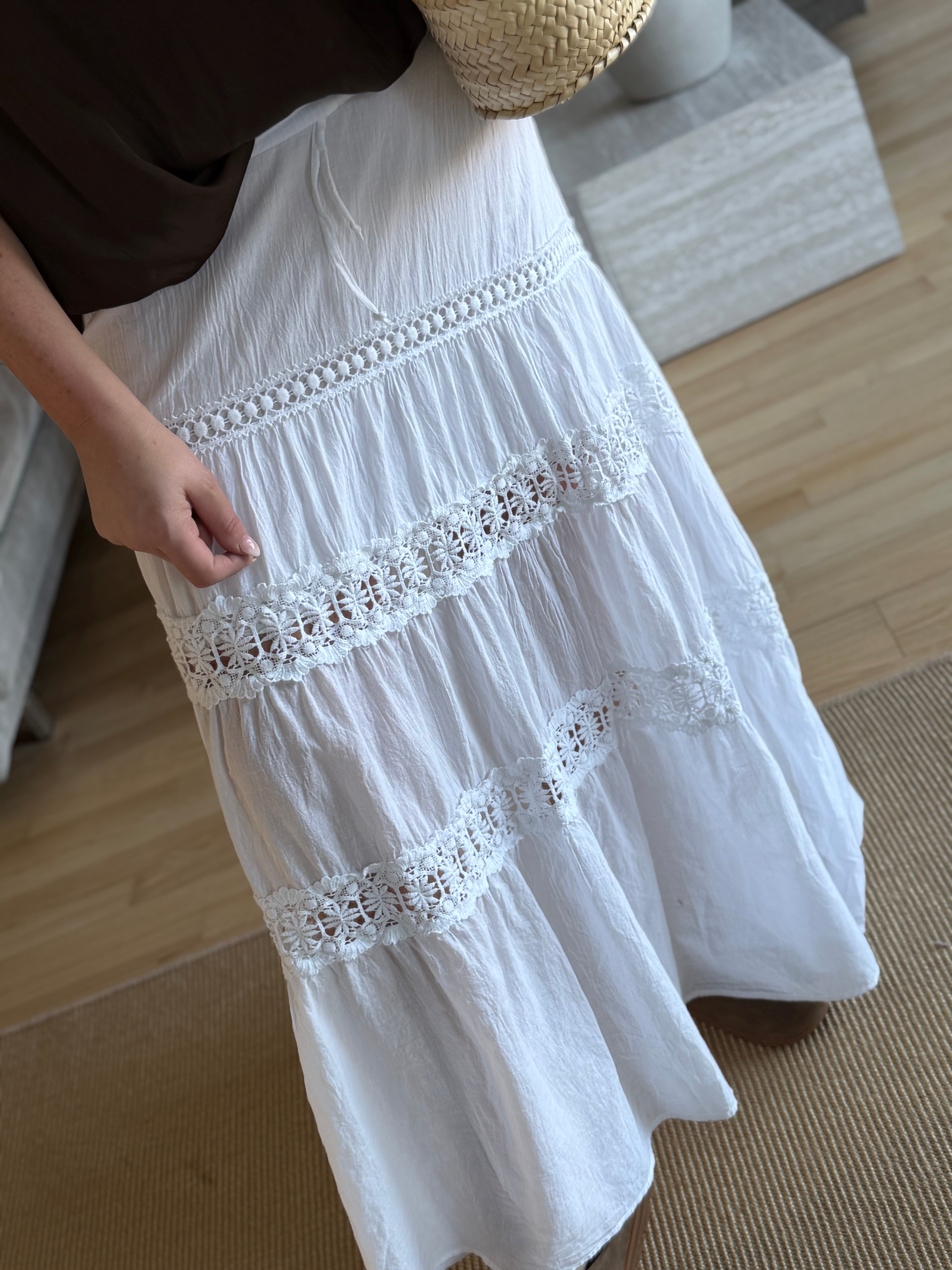 By Engbork Pamela long skirt white