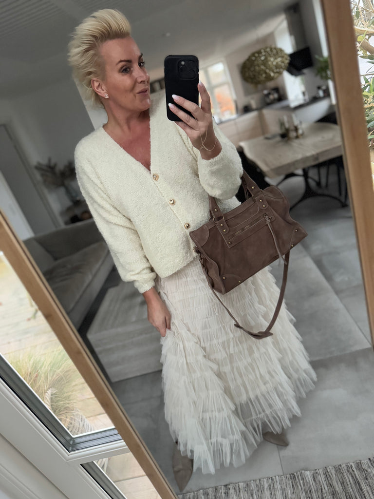 By Engbork Wonder tyl skirt chalk