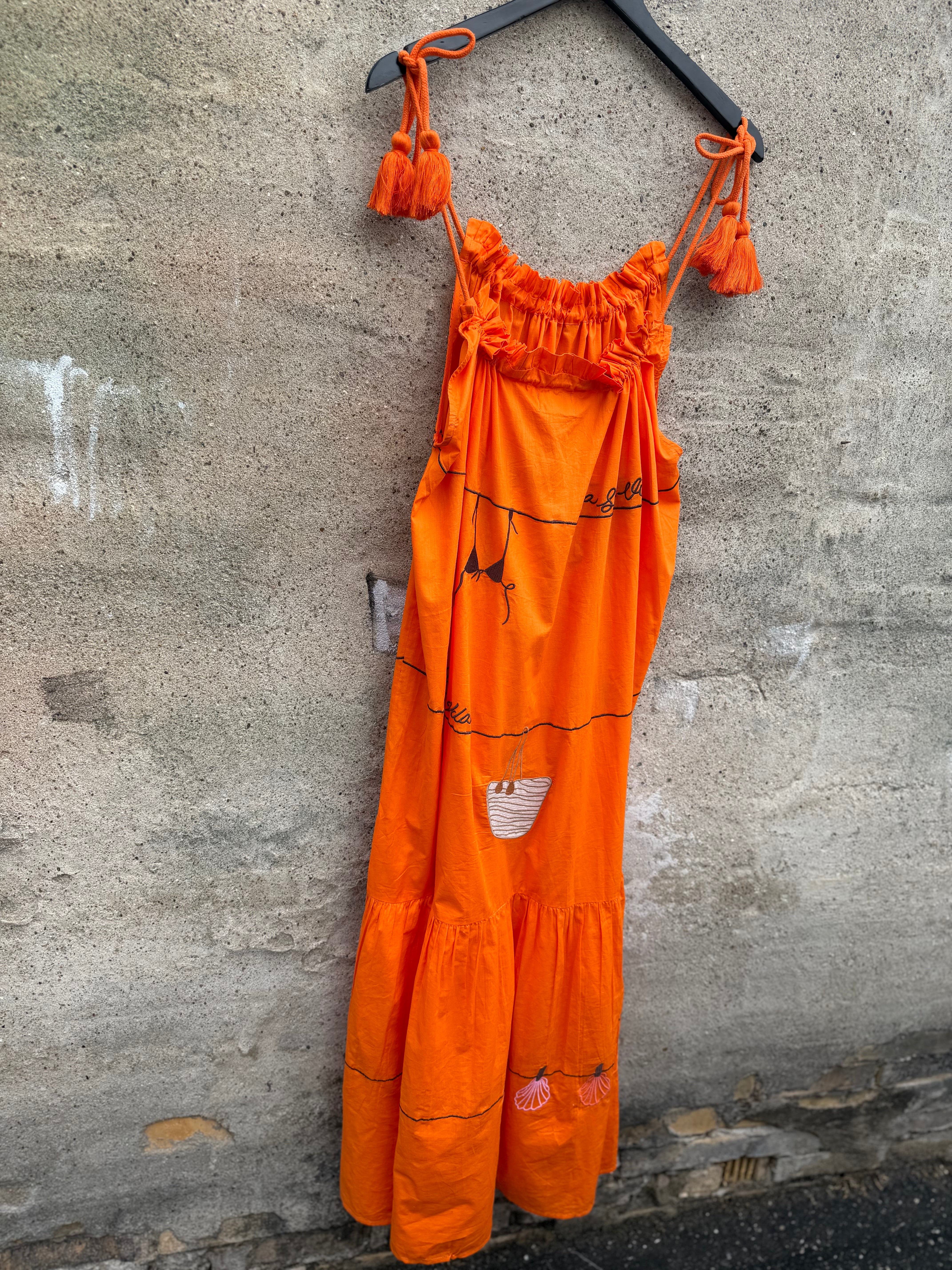 WAUW Gitte 10223 dress embroidery orange