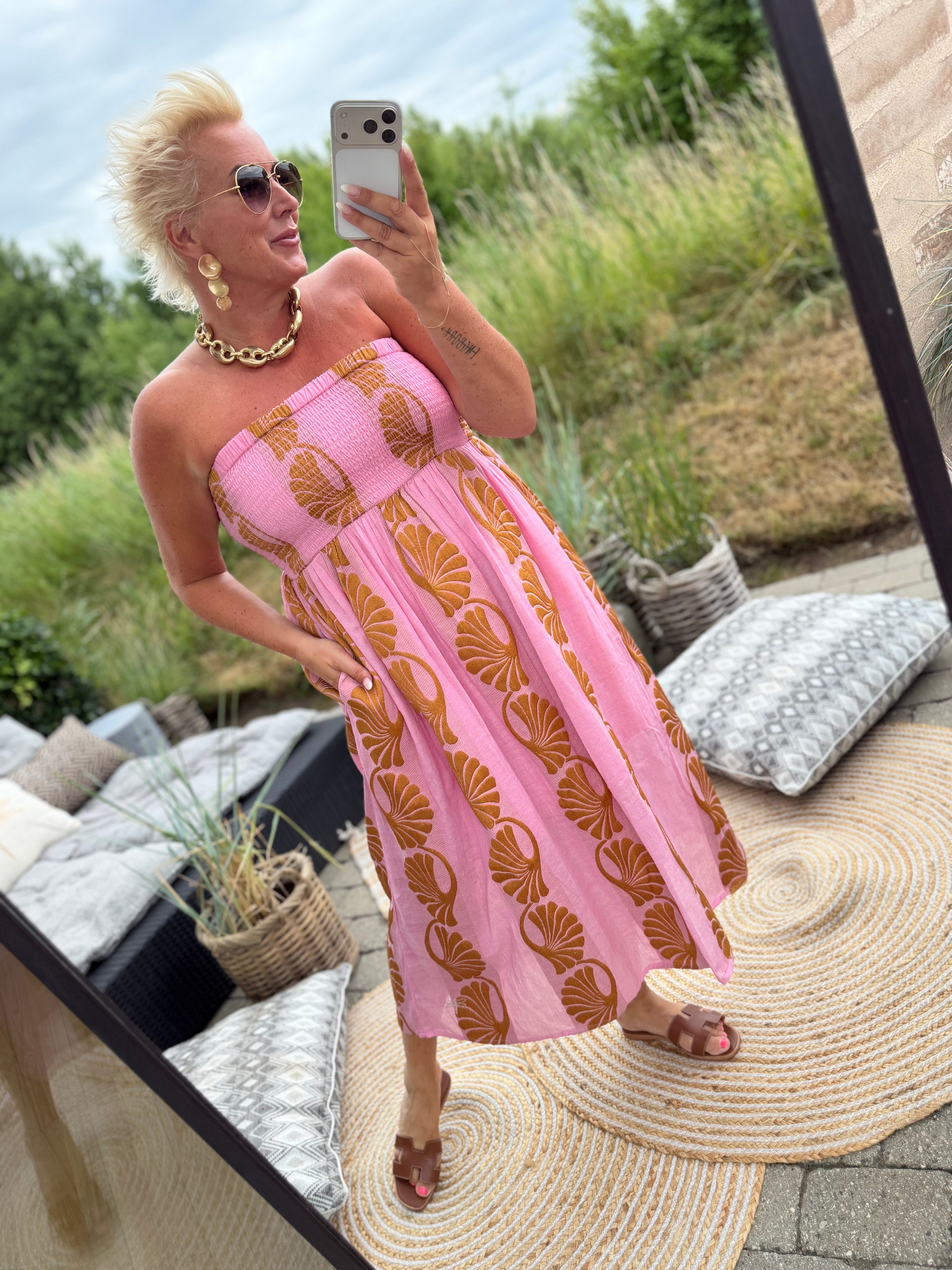 Gaspar 2601754 Polo dress rose