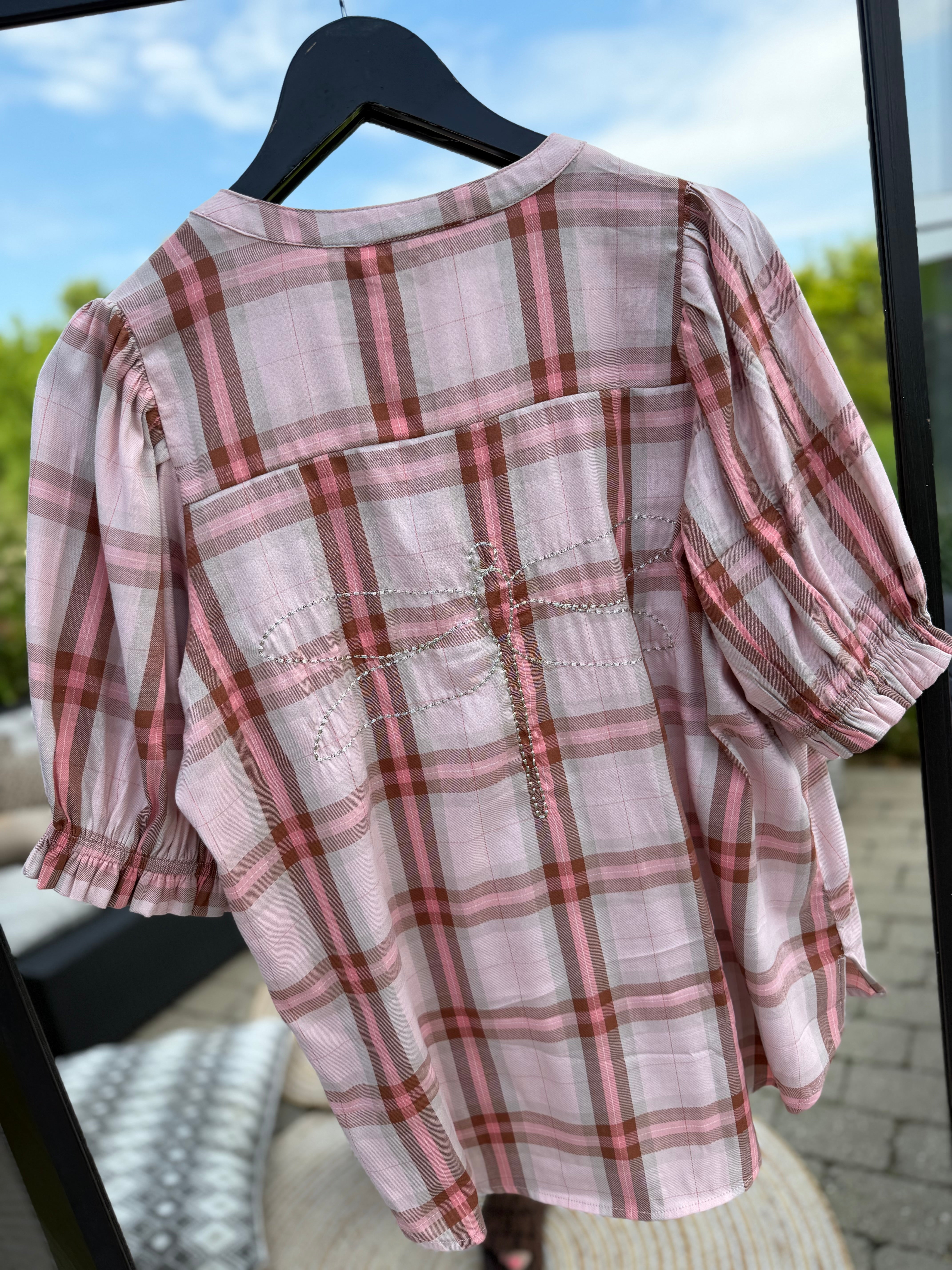 Gaspar 2601356 Tunø blouse SS check pale