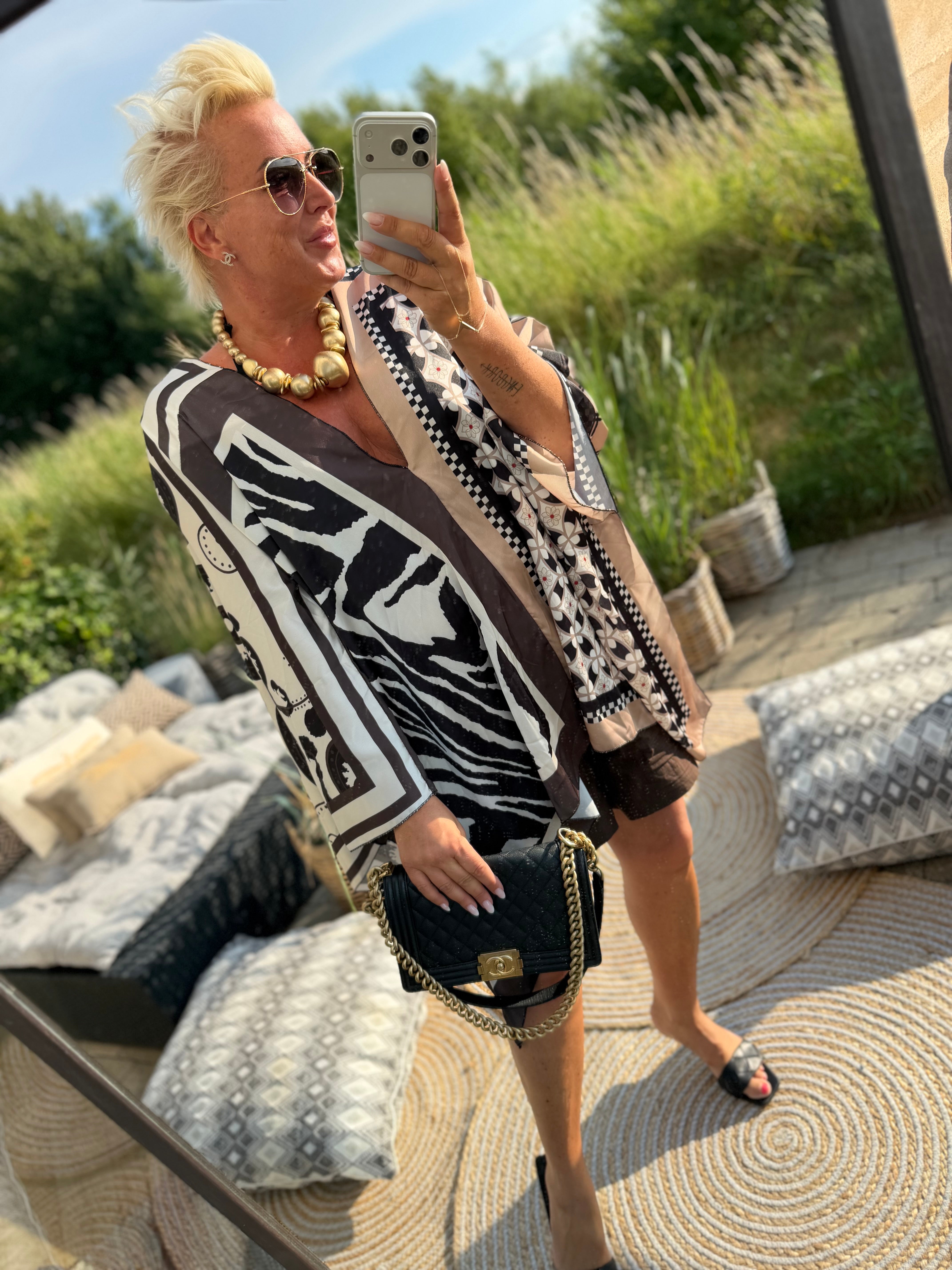 Marrakesh summer poncho black