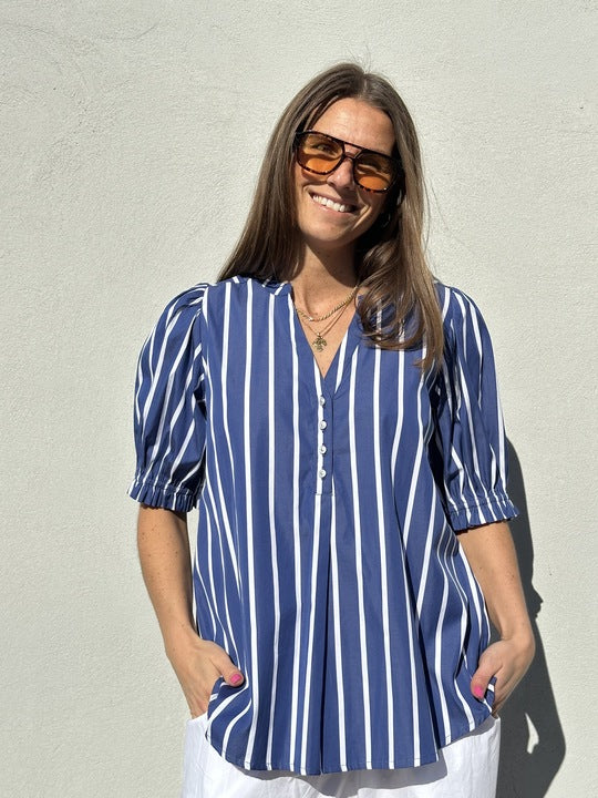 Gaspar 2601338 Tunø blouse stripe blue