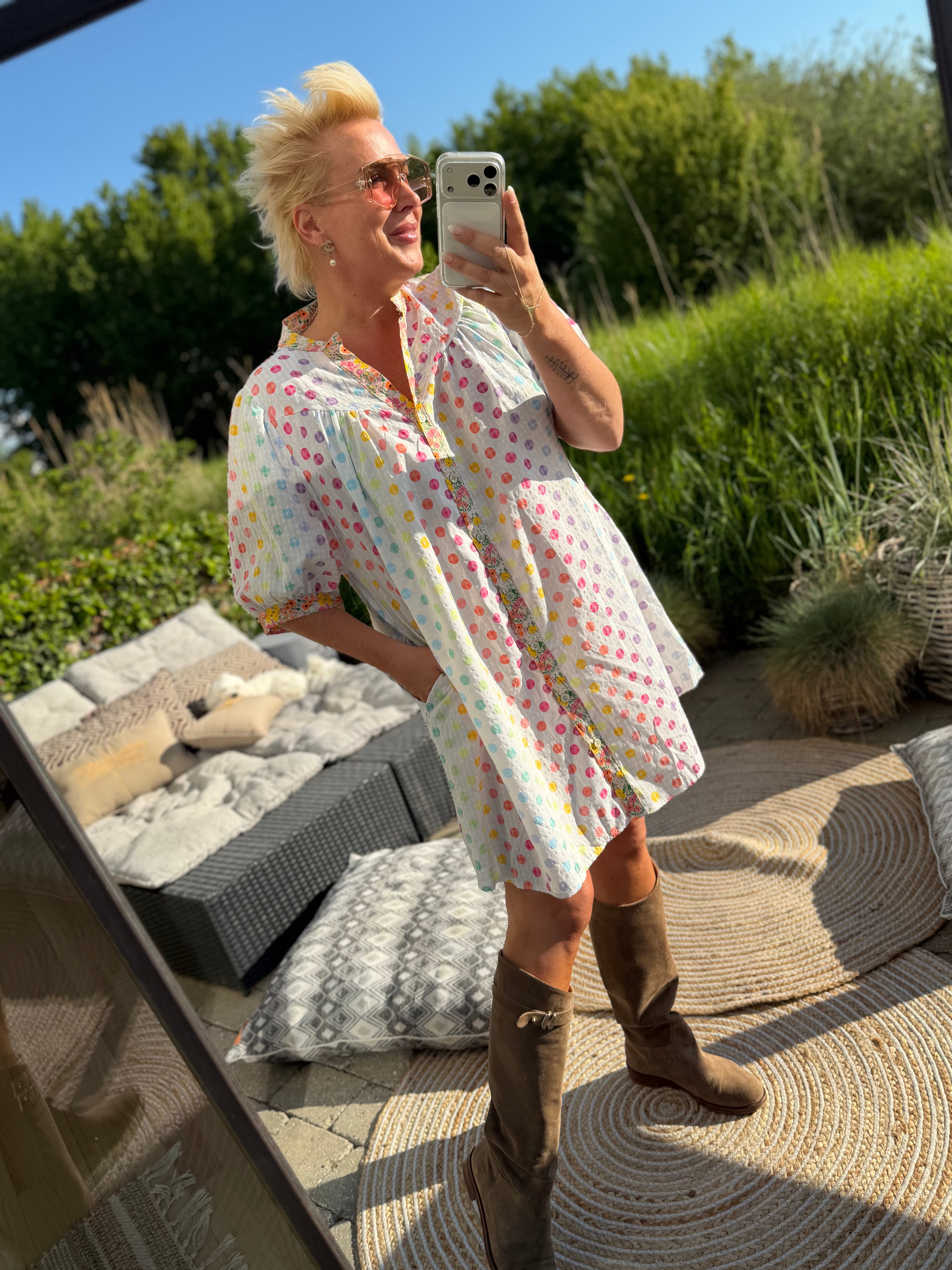 Boho Love B1379 tunic dots multi