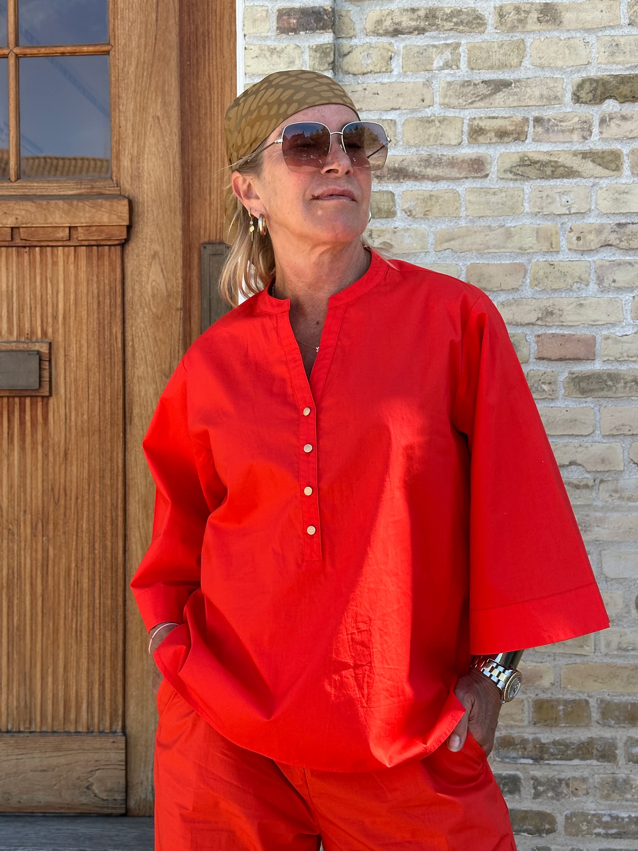 Gaspar 2601346 Mumbai blouse poplin red