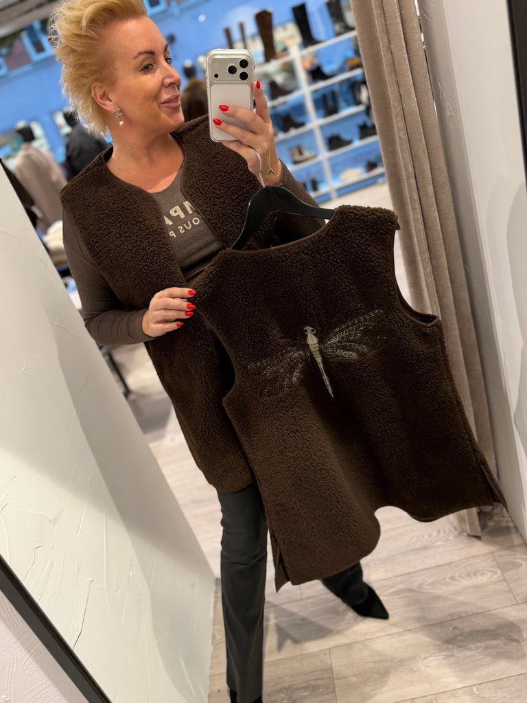 Gaspar 2510336 Duffy LONG waistcoat brown