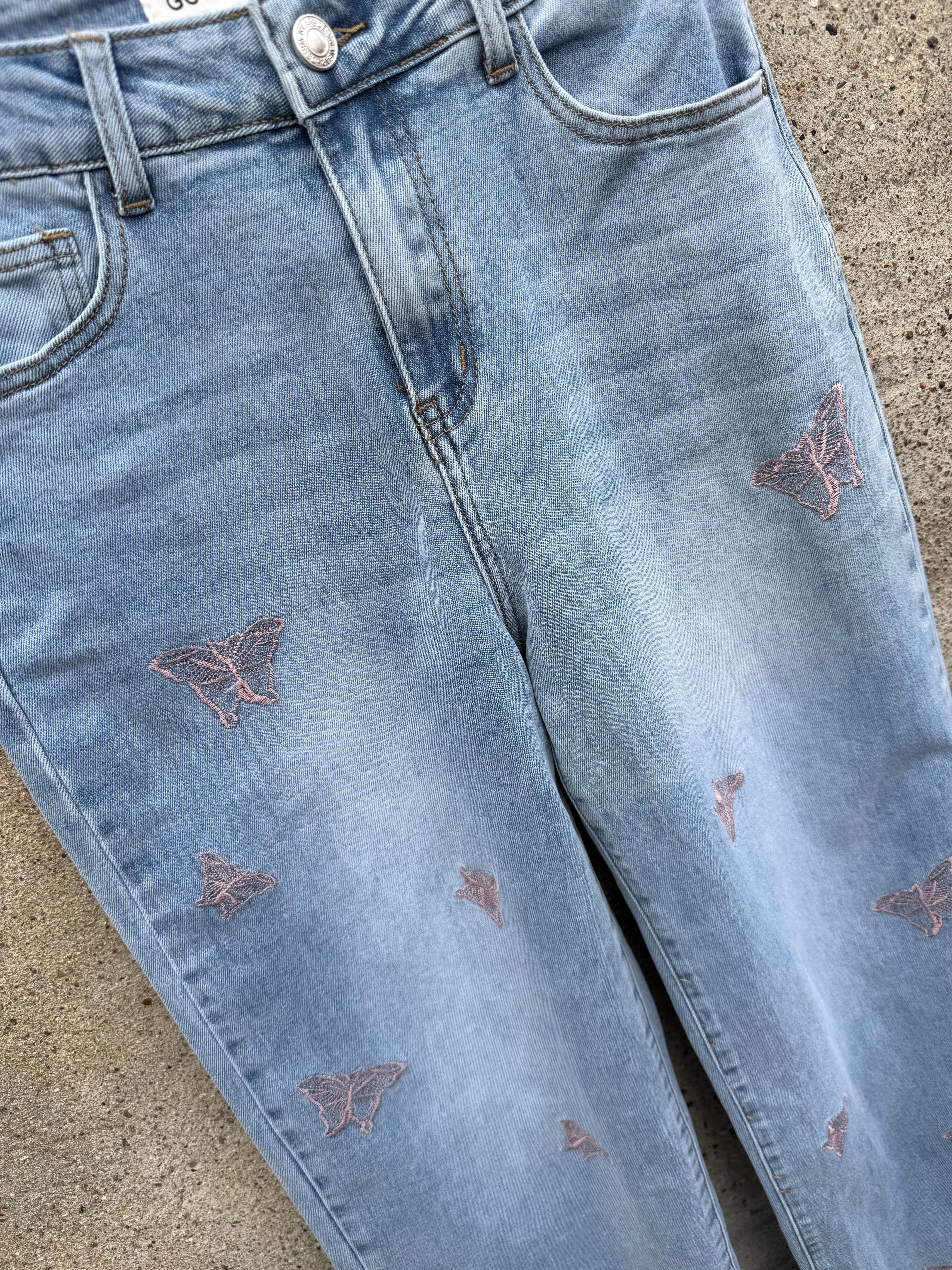 By Engbork Q865 jeans denim butterfly
