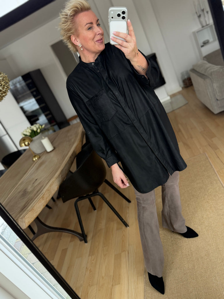 Depeche 51378 Ava pants flare suede taupe