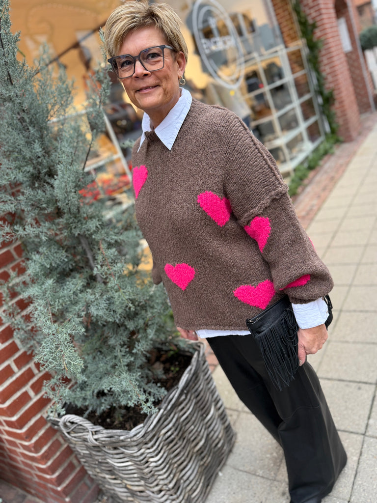 Boho Love B1313 strik hearts pink