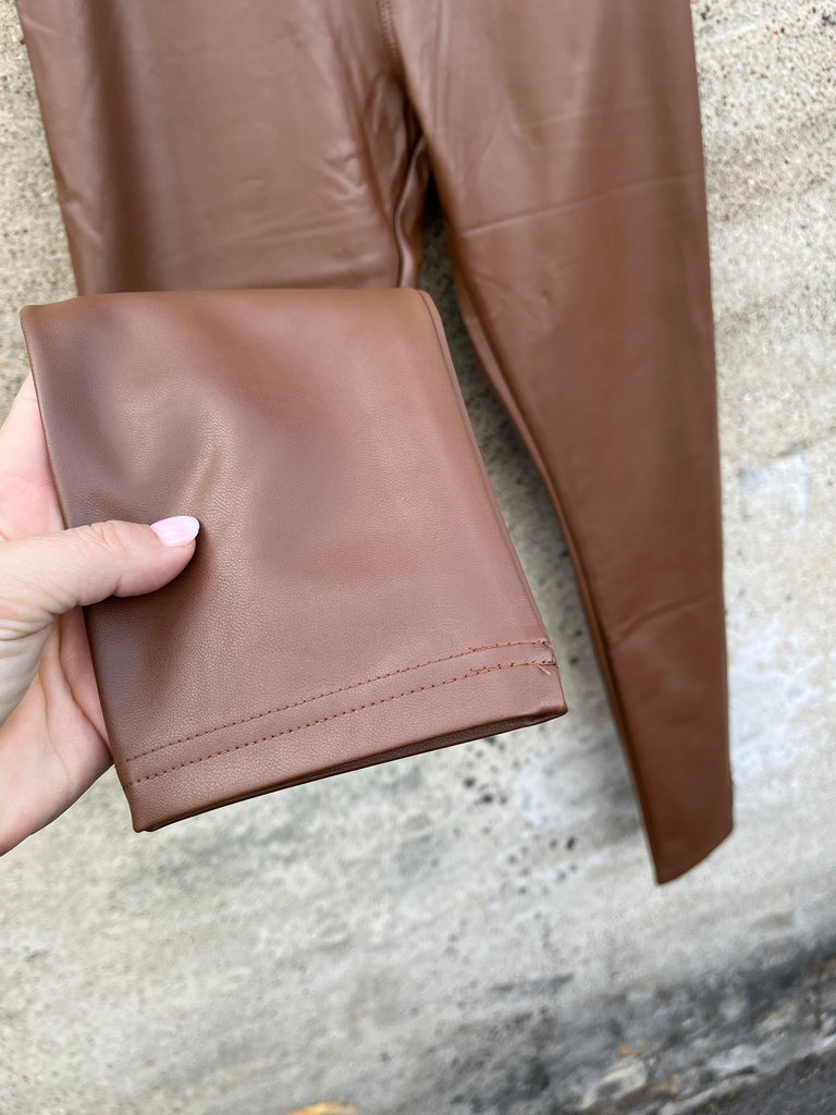 By Engbork Norfy coated leggins cognac