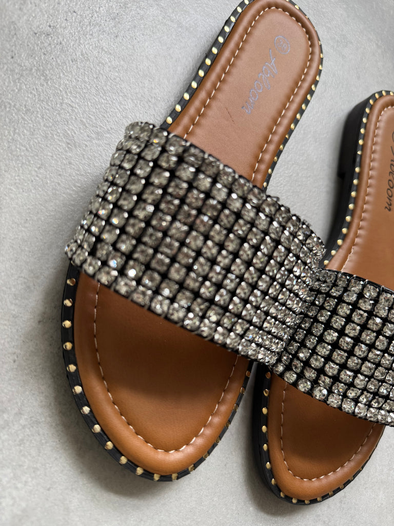 Qnuz 7738 Soffi slippers strass black