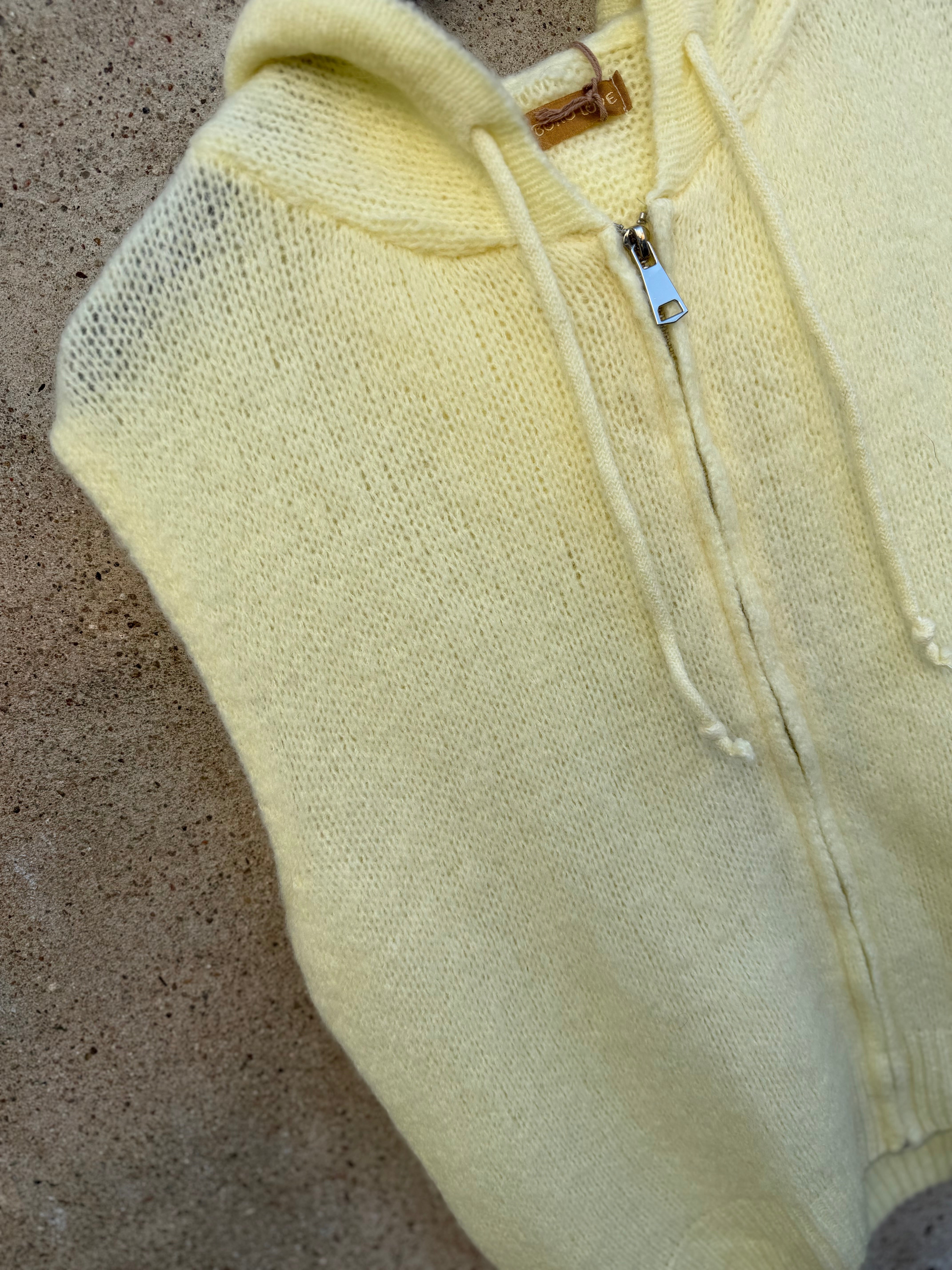 Boho Love B1342 strik vest hoodie yellow