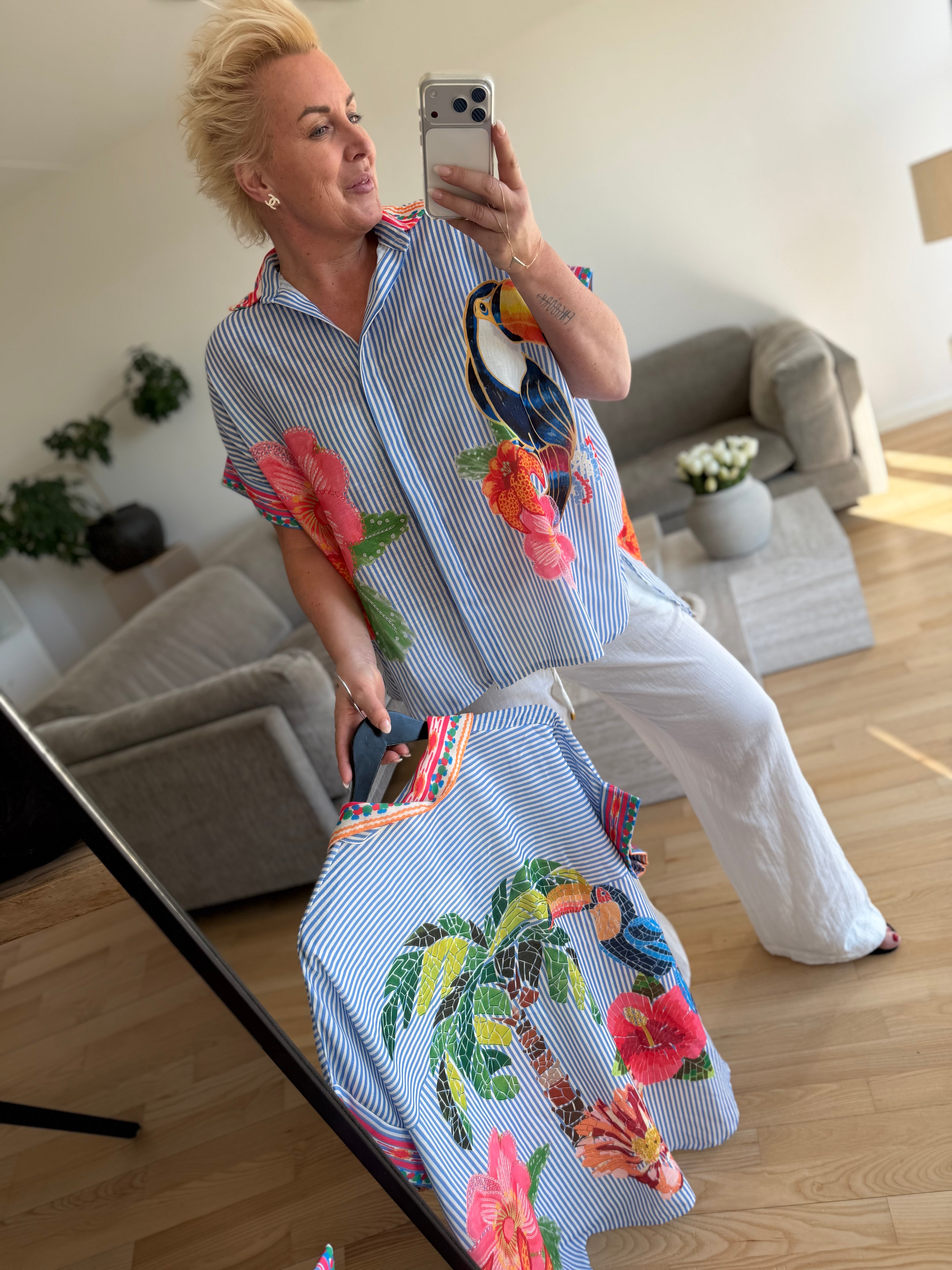 By Engbork Big Bird shirt stripe blue