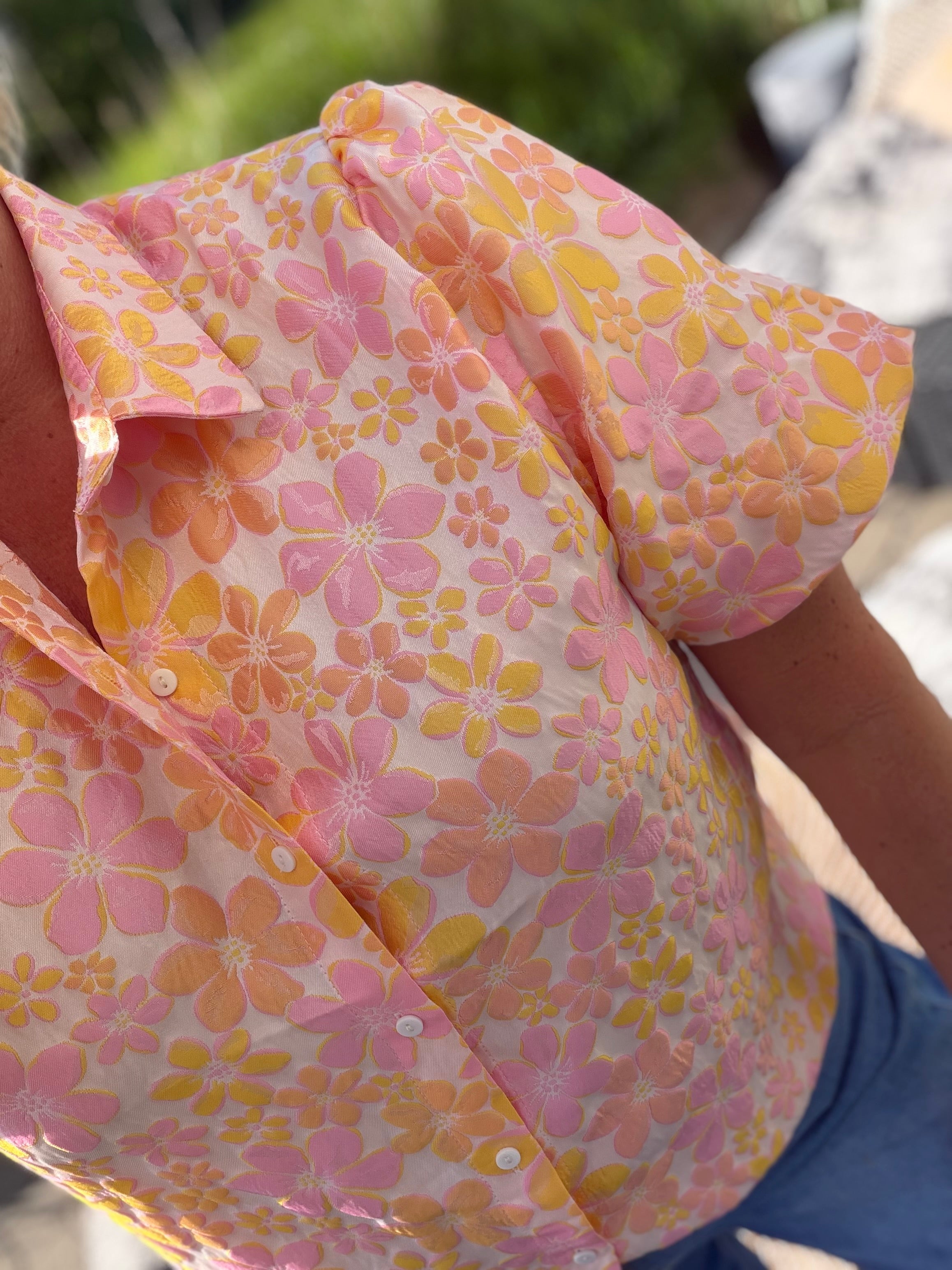 Boho Love B1371 skjorte flower orange mix