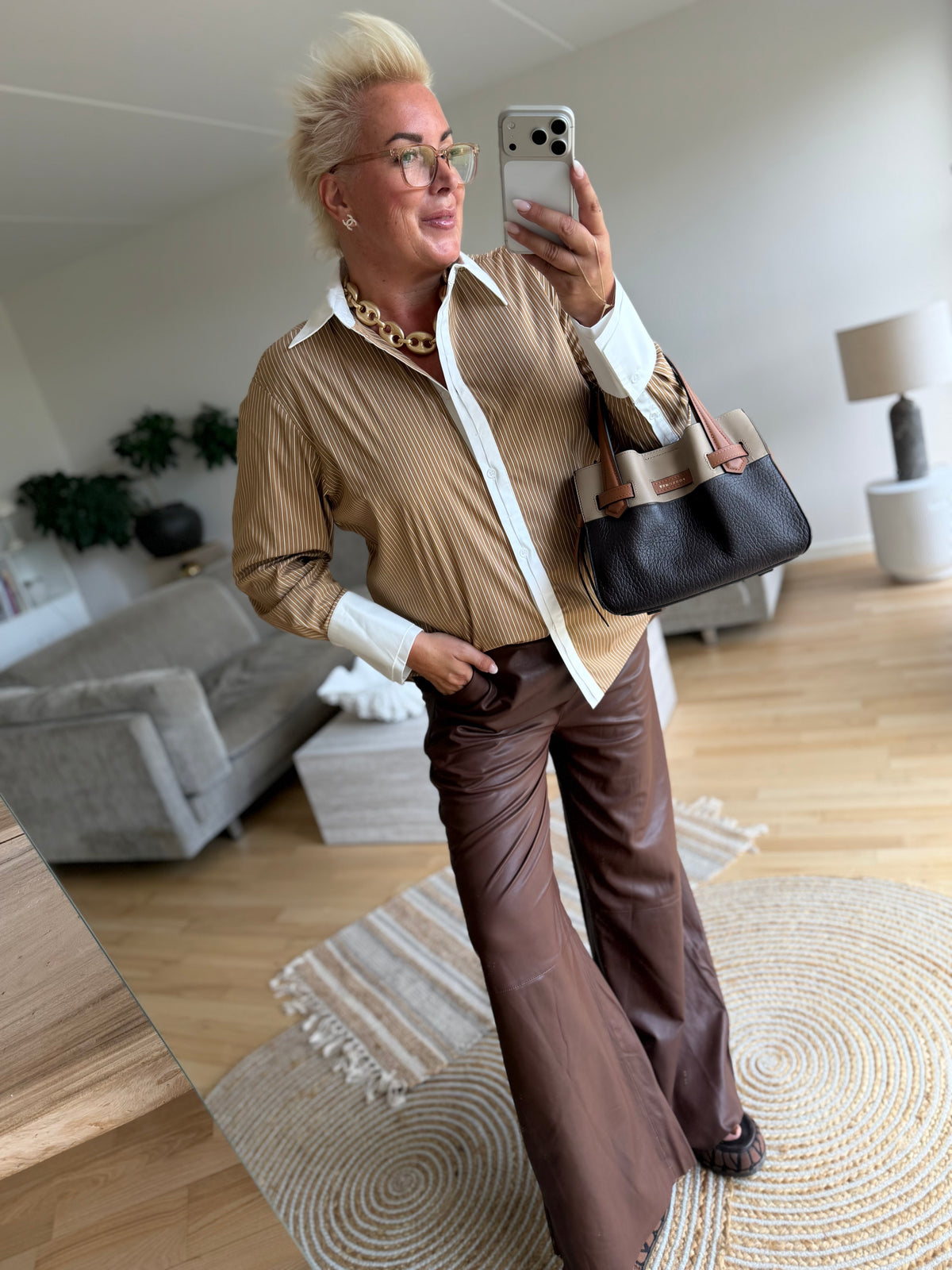 Depeche 51454 Lauren FULL length wide pants coffee