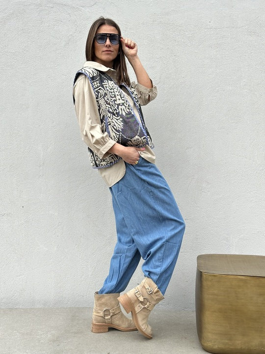 Gaspar 2601333 Marli waistcoat print black