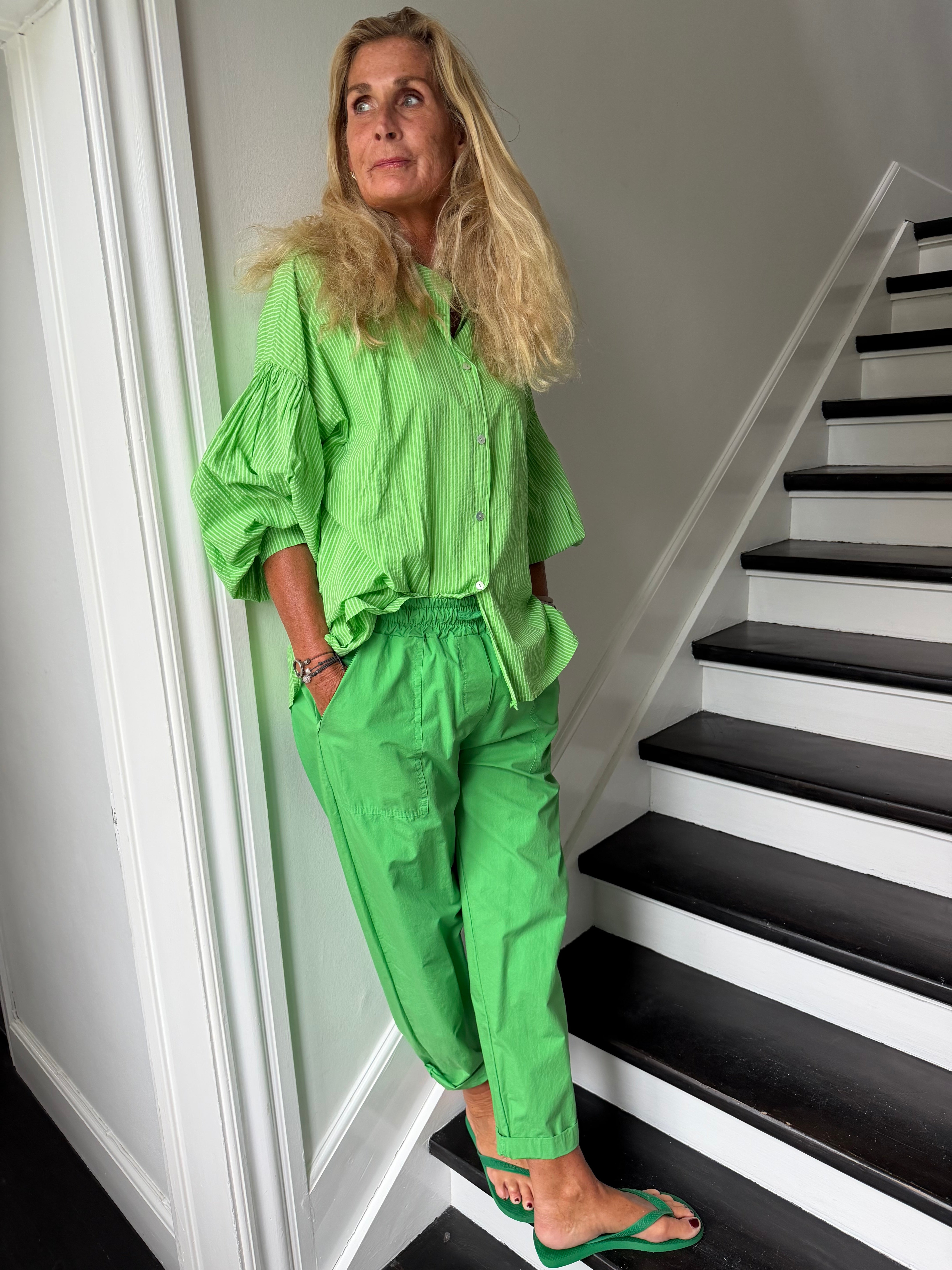 CABANA Living SAnto stripe shirt green
