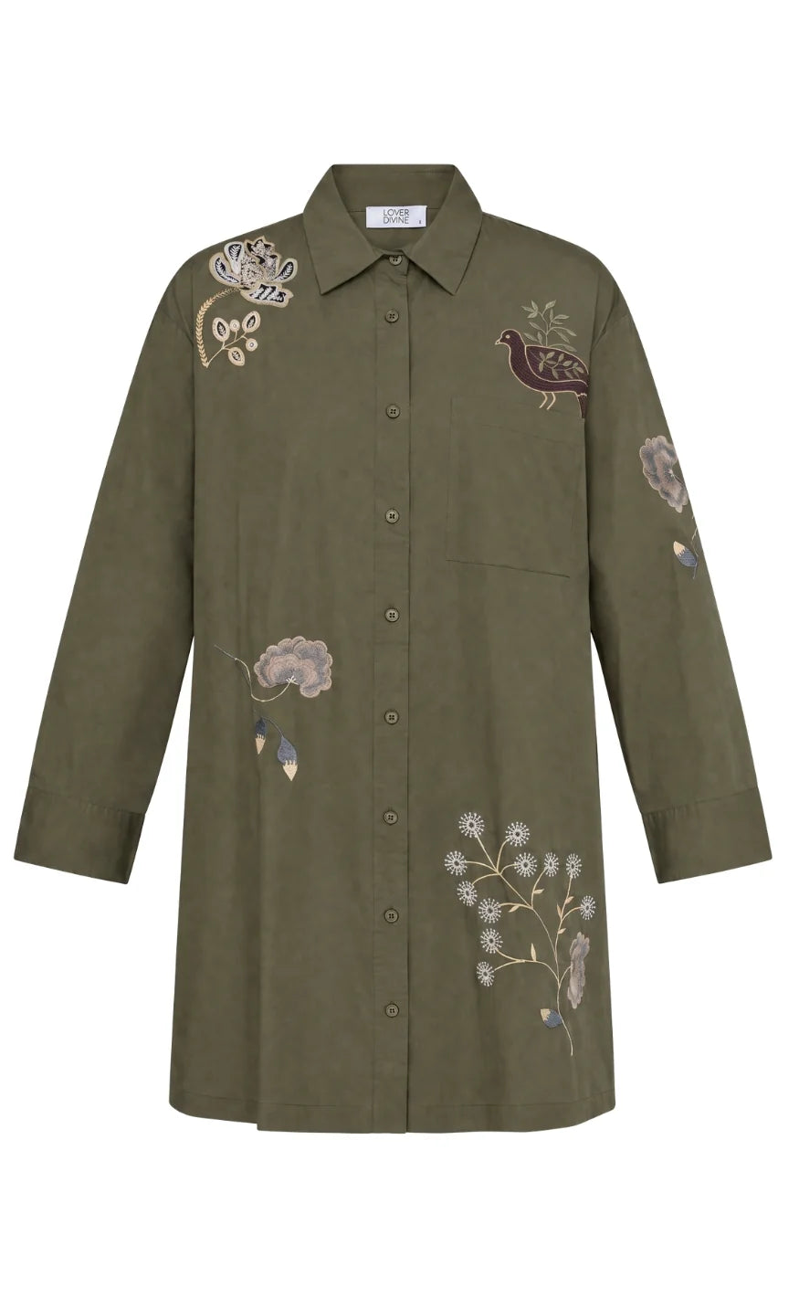 Love & Divine love1589-1 shirtdress olive