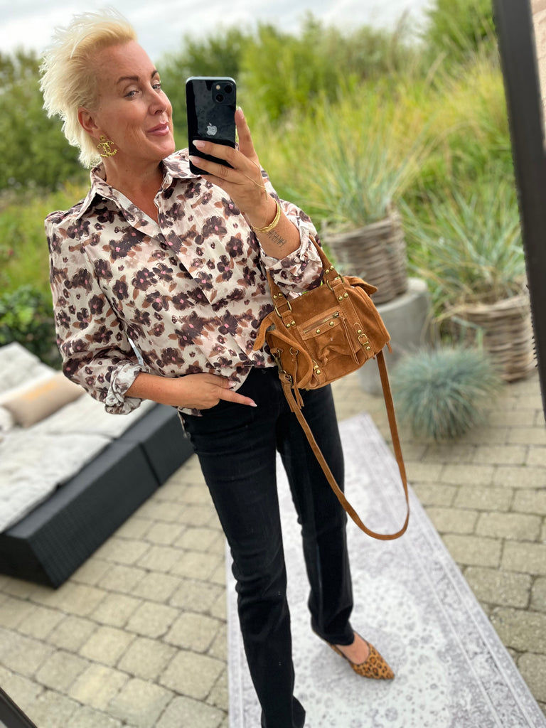 Liberte 21598 Flora LS blouse flower brown