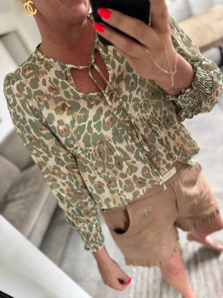 Boho Love Parga bluse leo green