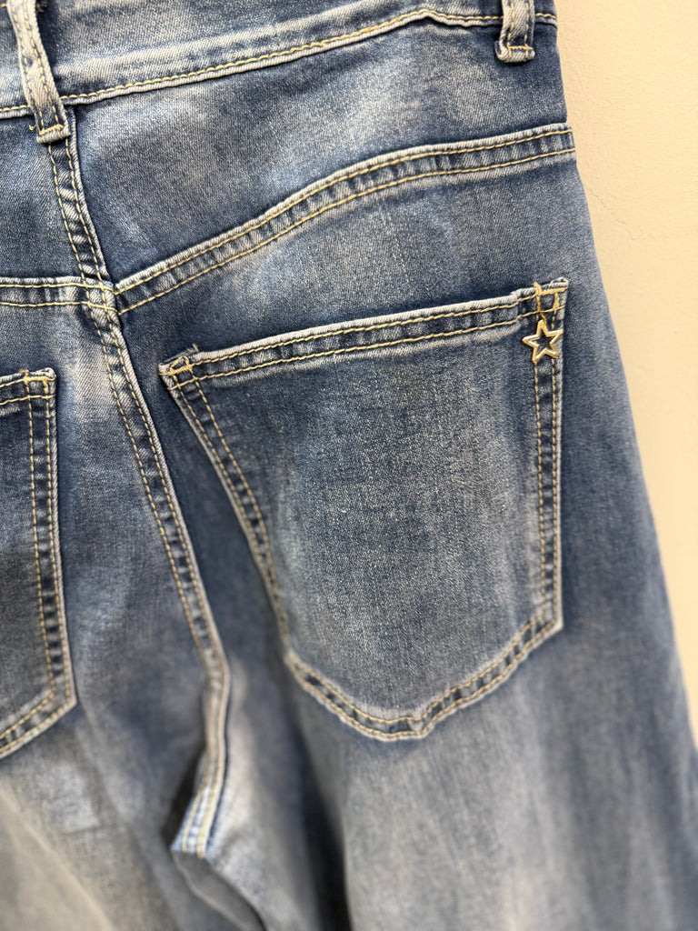 Qnuz 9295 denim jeans wide spring blue