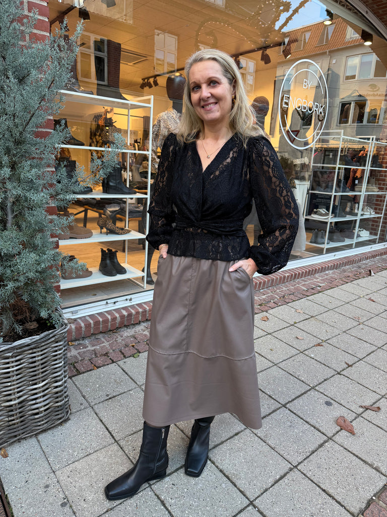 LECOCO 34922 Dicte vegan skirt taupe