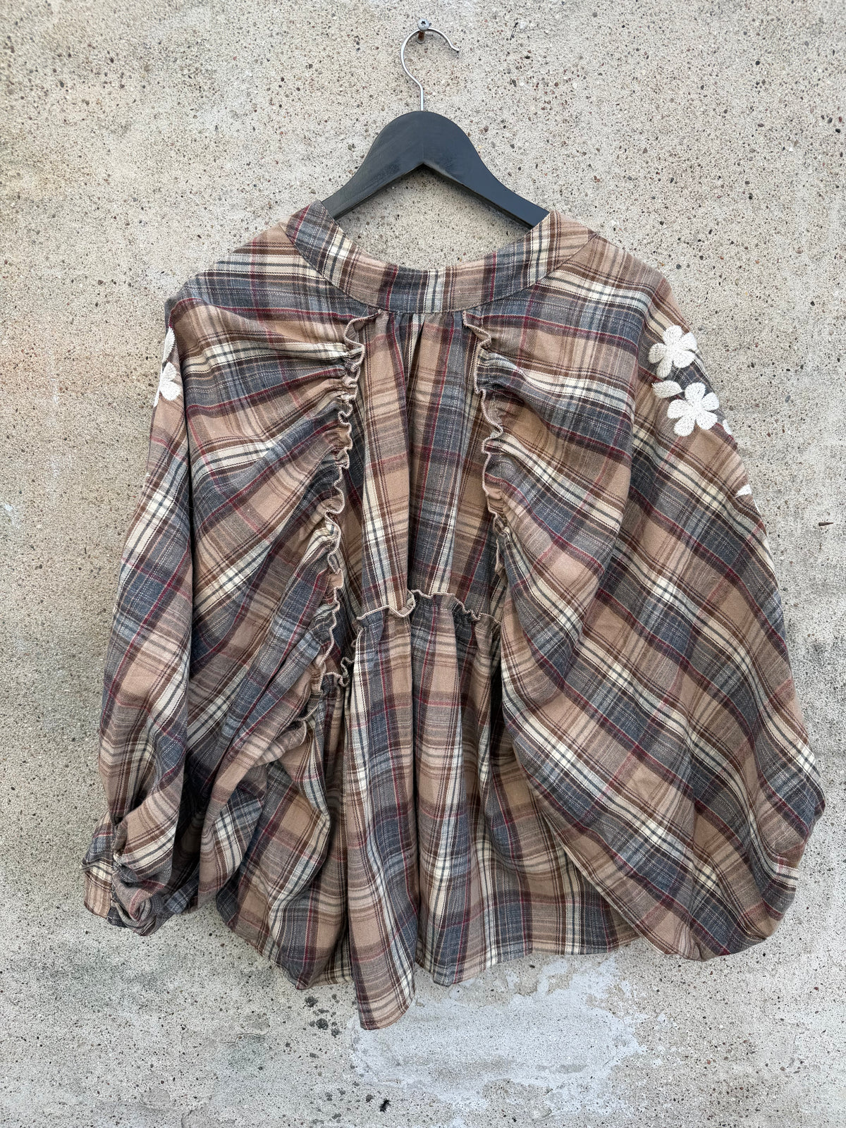 OM-HU 4822758 Missy check shirt camello