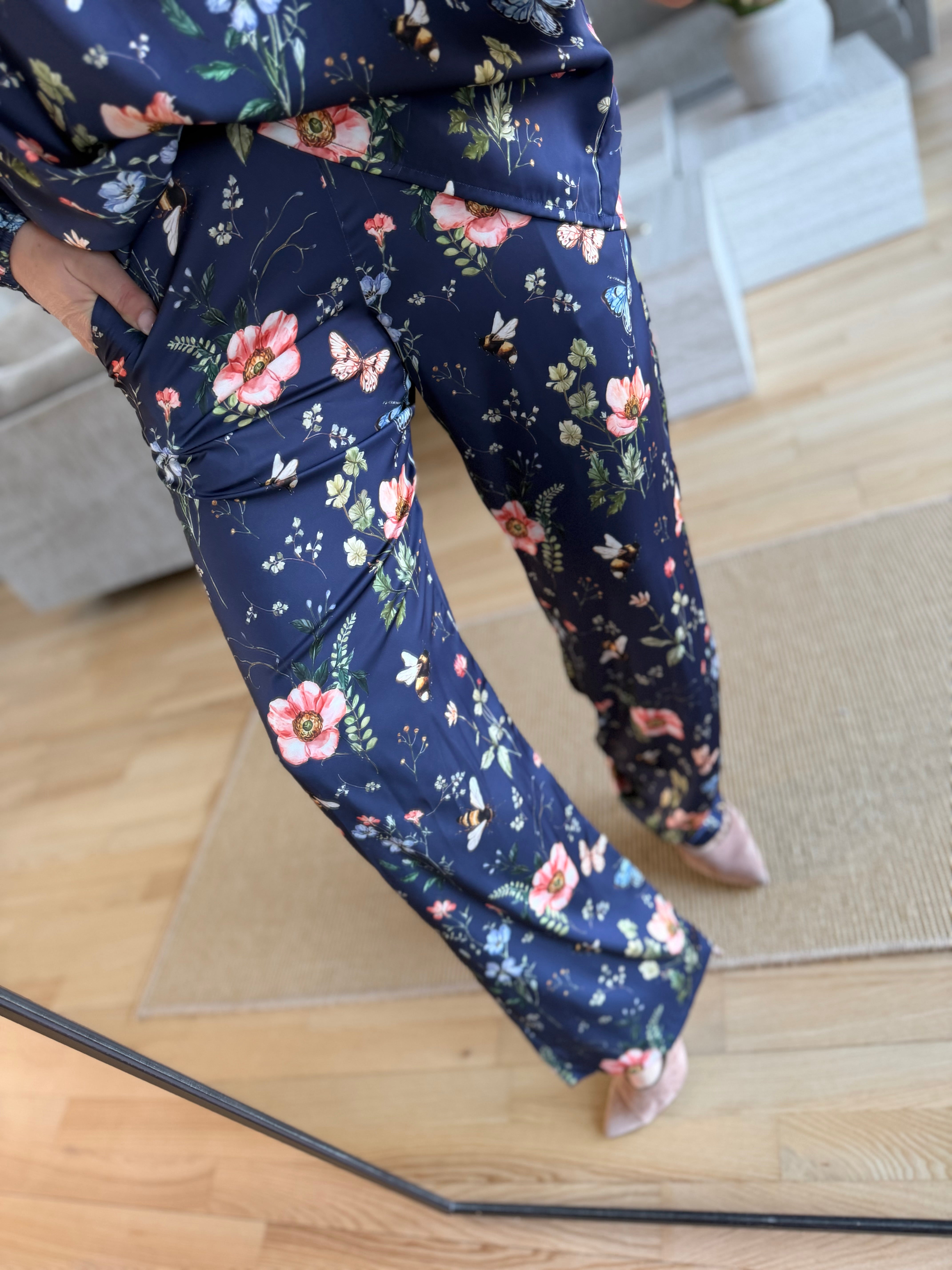 Design By Laerke flower bukser navy