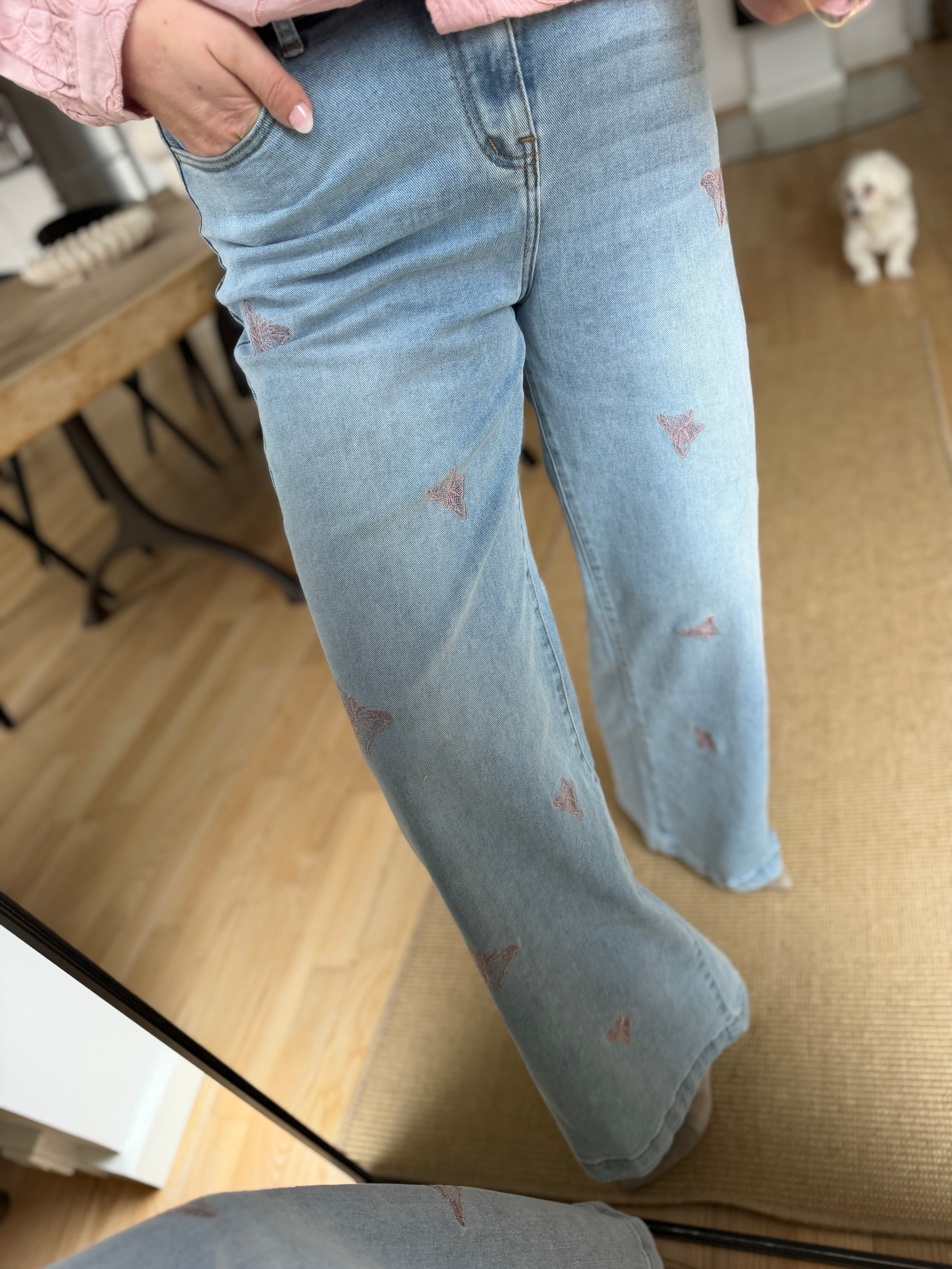 By Engbork Q865 jeans denim butterfly